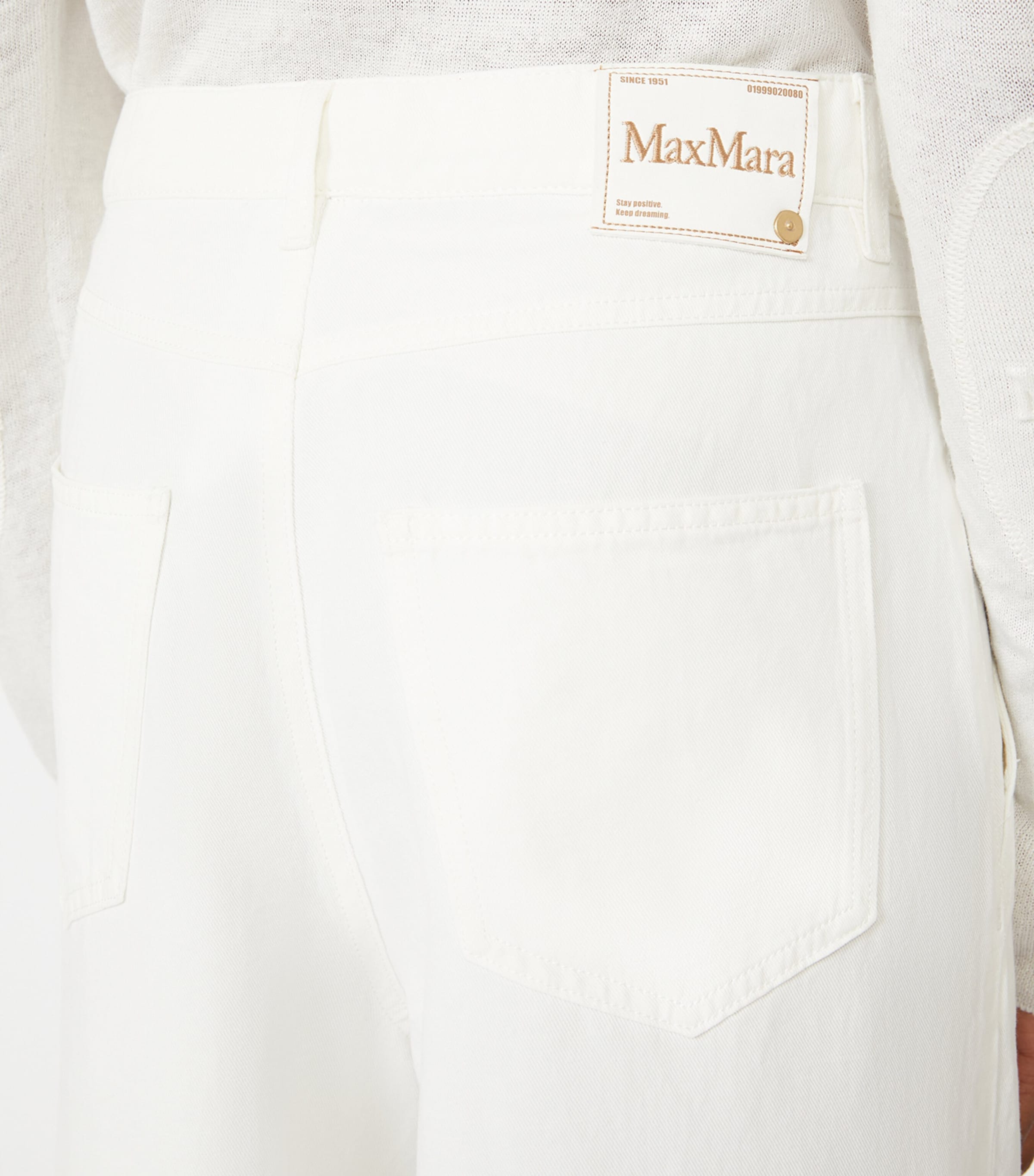 Max Mara Womens Cotton-Linen Aloa Trousers White Image 5