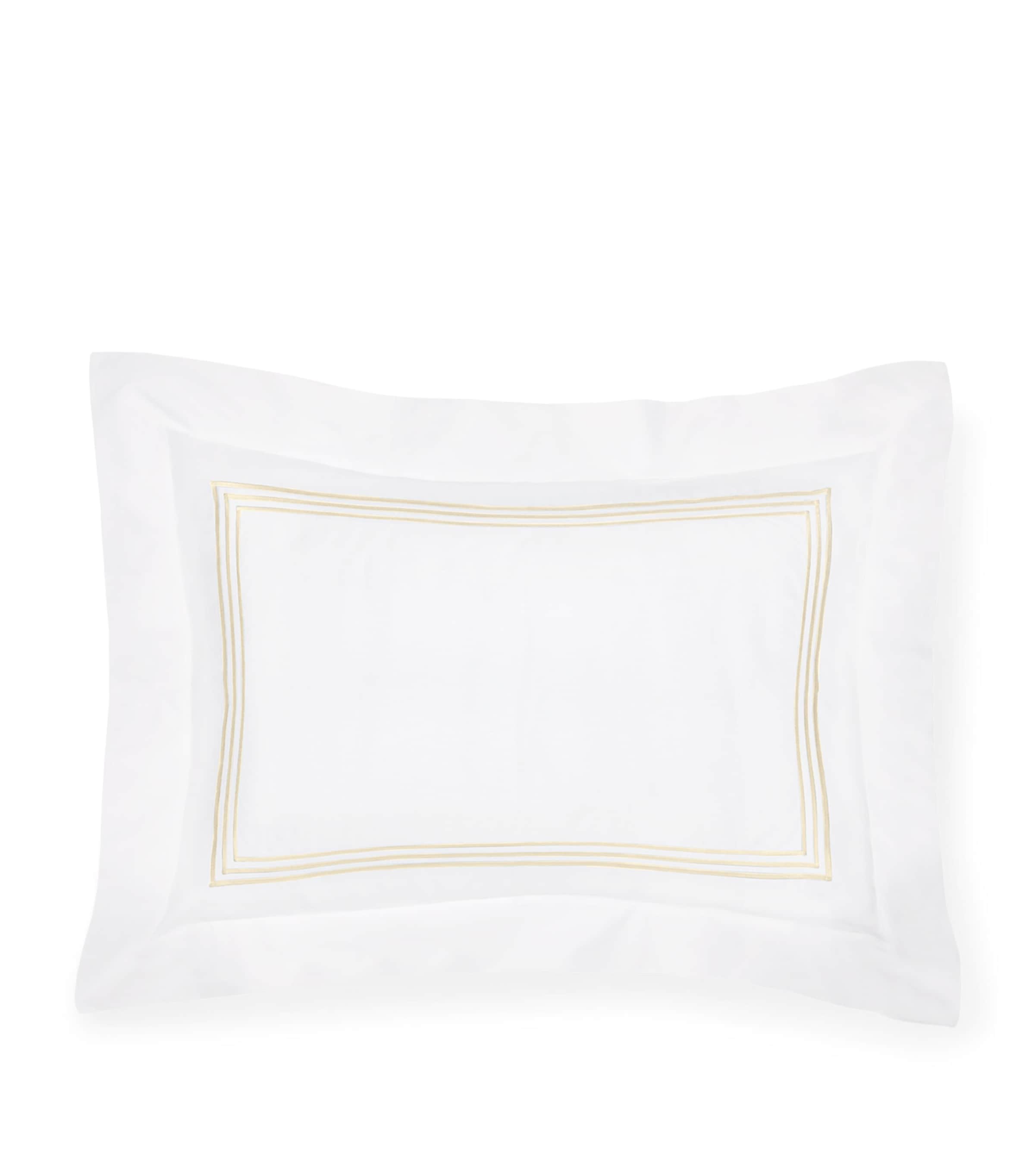 Pratesi Cotton Tre Righ Oxford Pillowcase In White