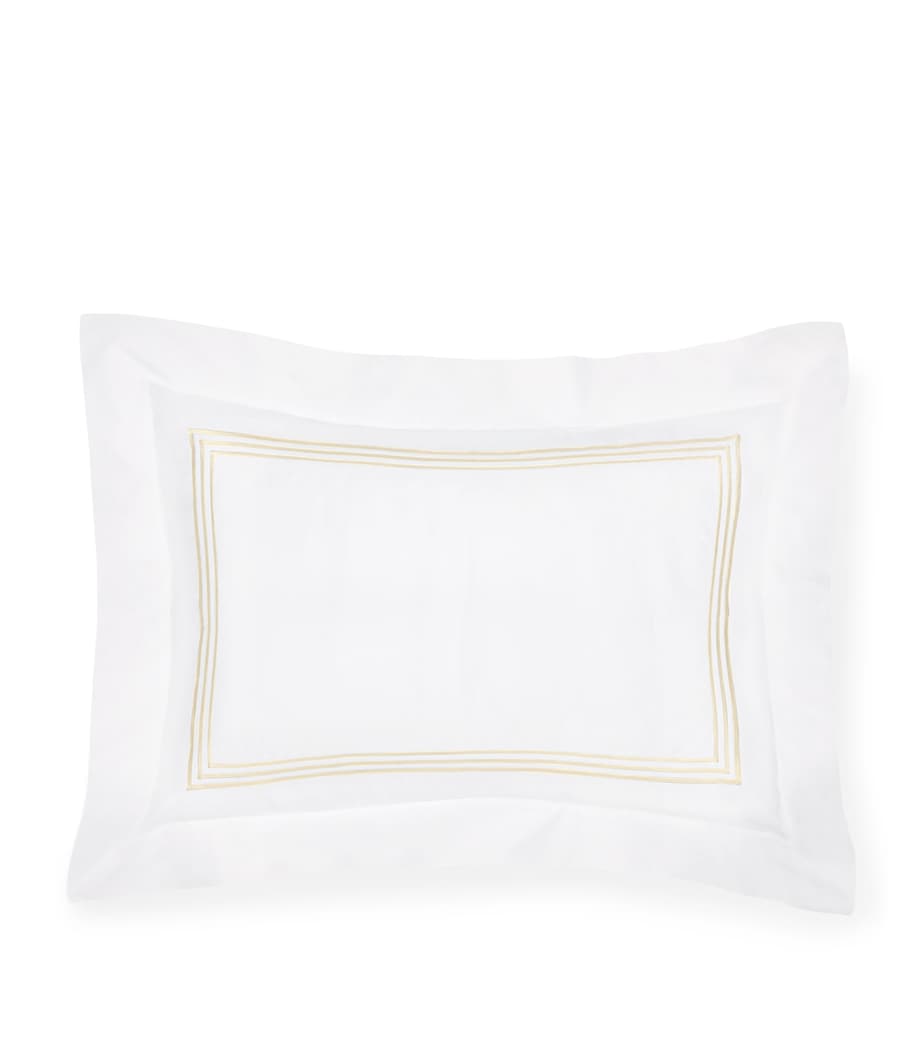 Cotton Tre Righ Oxford Pillowcase (50cm x 75cm) WHITE/BEIGE Image 1