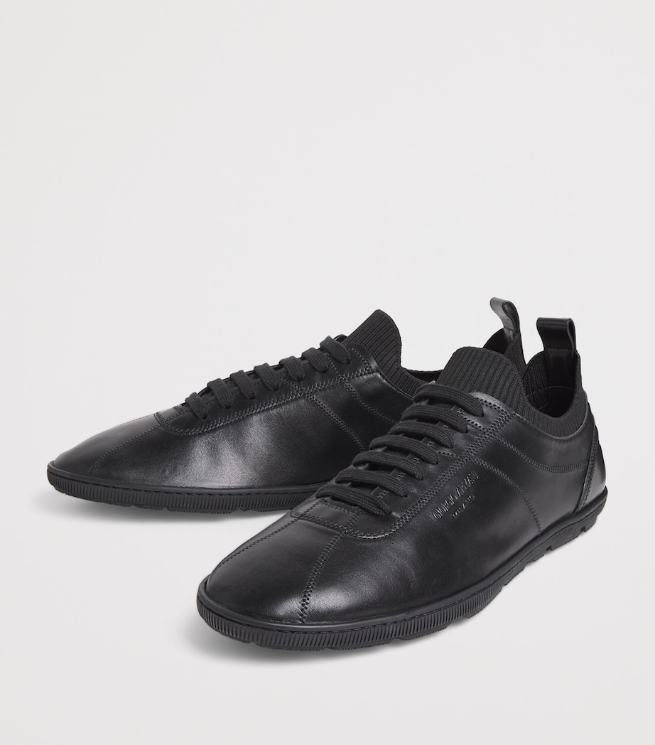 Leather Rib-Trim Sneakers MC012 Image 3