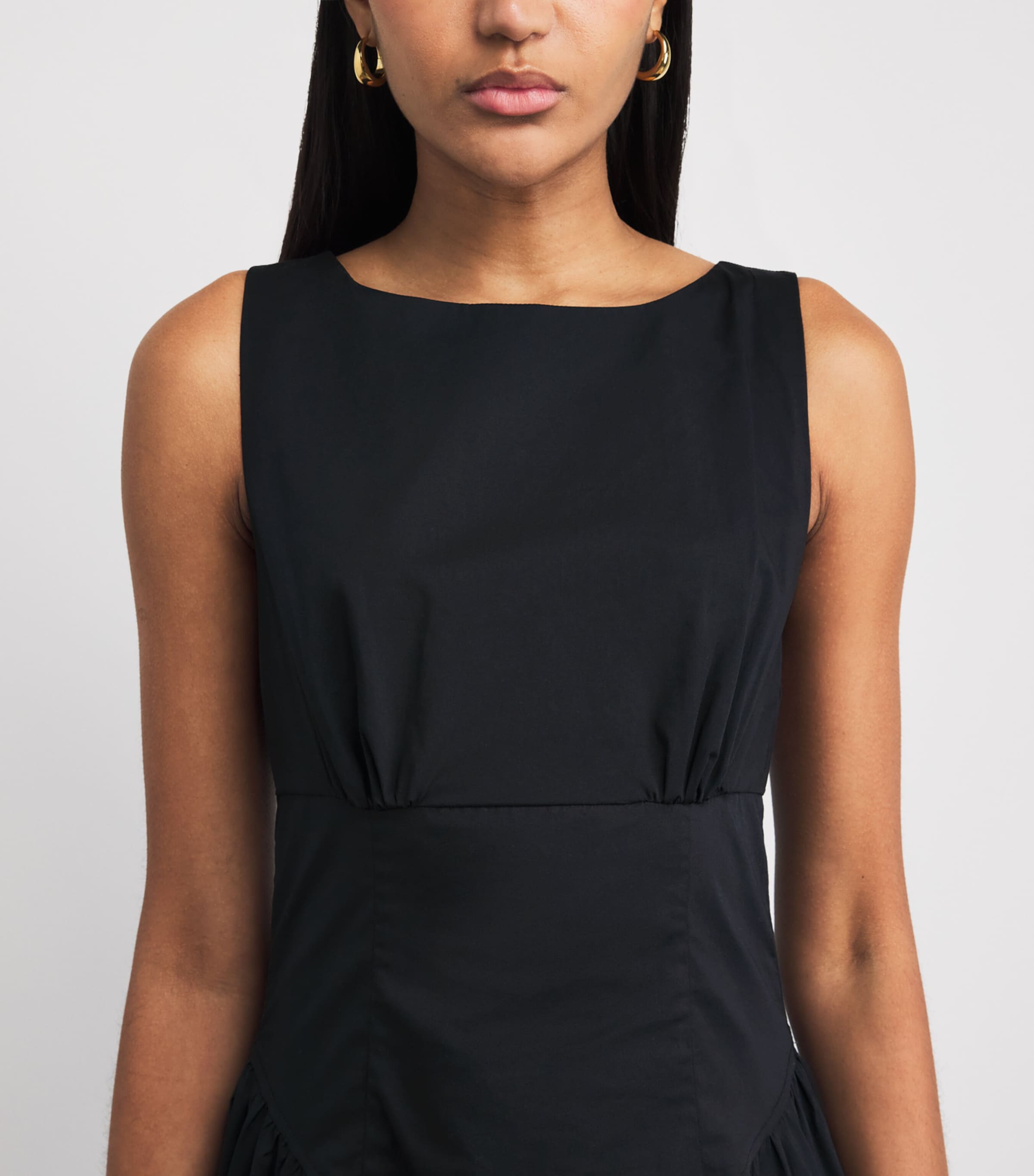 STAUD Womens Cotton-Blend Gwen Midi Dress Blk Black Image 3