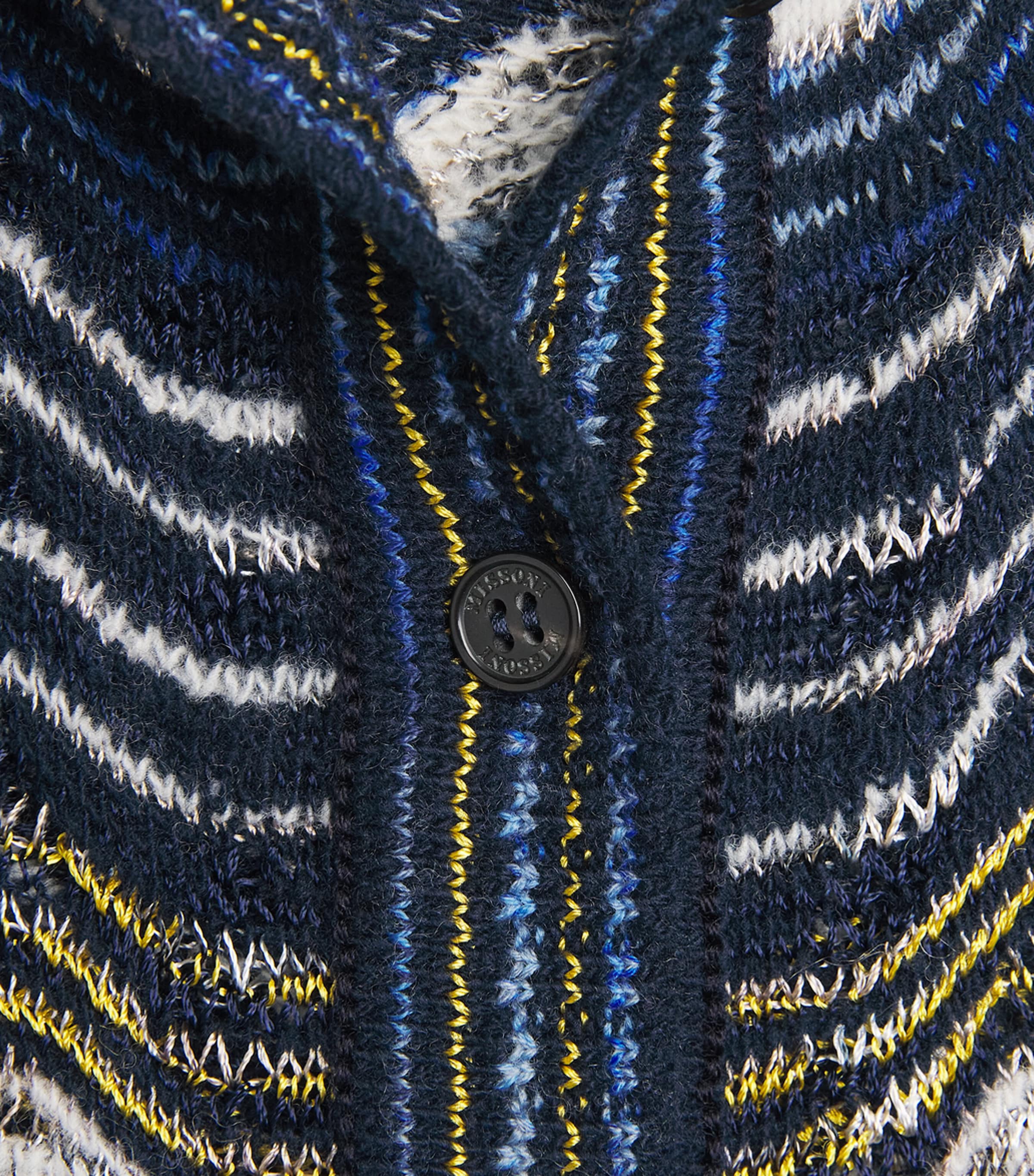 Missoni Womens Wool-Blend Jacquard Sweater Bl Bs W/ Yl,wt Image 6