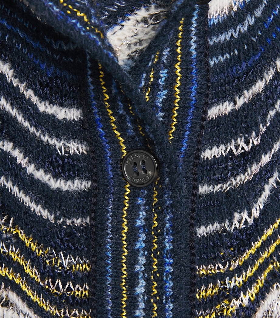 Missoni Womens Wool-Blend Jacquard Sweater Bl Bs W/ Yl,wt Image 6