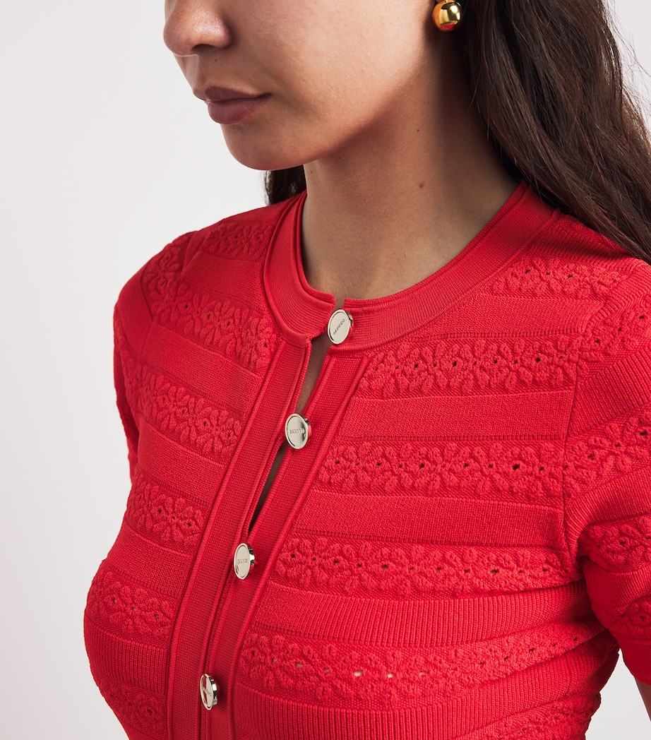 Sandro Paris Womens Knitted Midi Dress Red Image 3