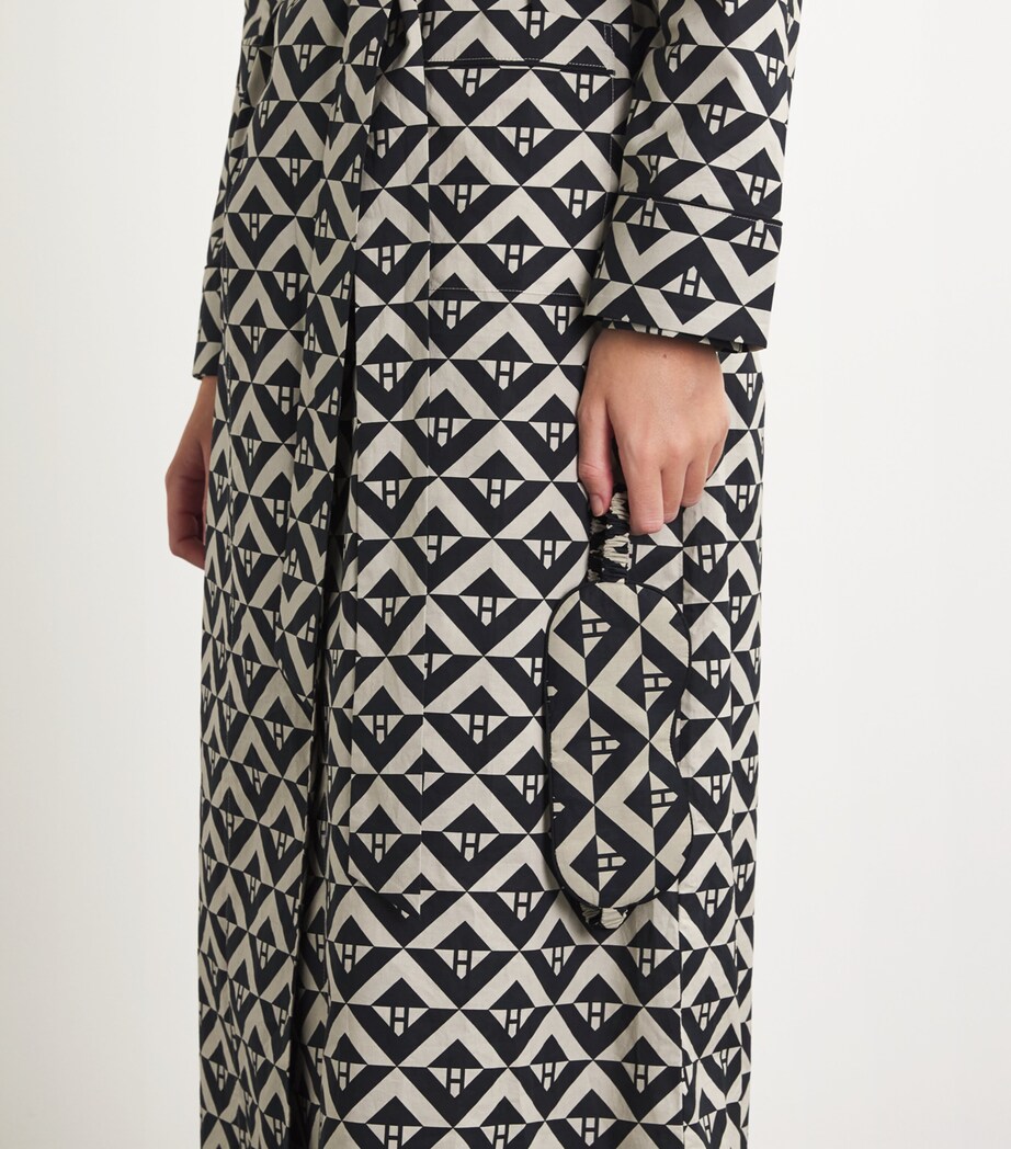 Cotton Geometric Sleep Mask BLACK IVORY Image 5