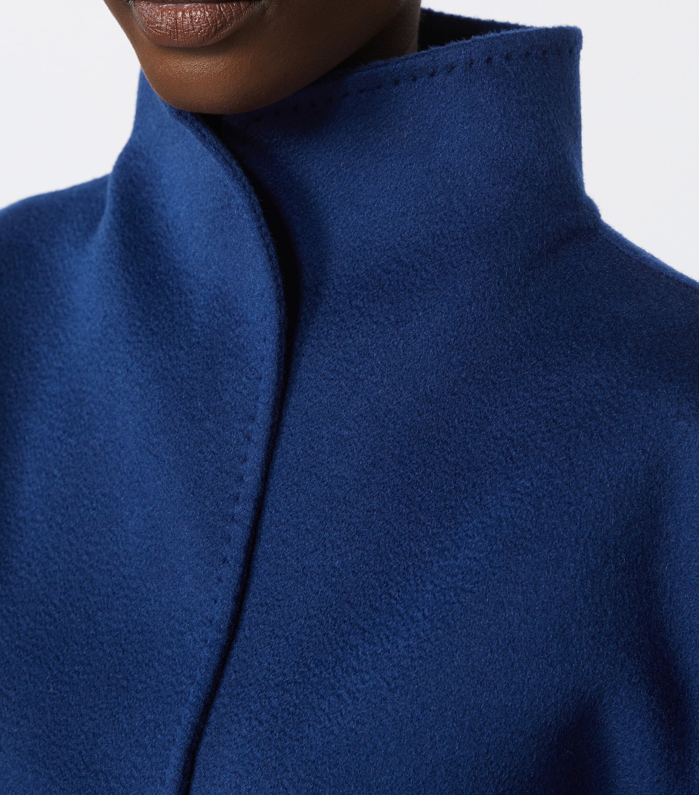 Cashmere Funnel-Neck Coat CHINA BLUE Image 5