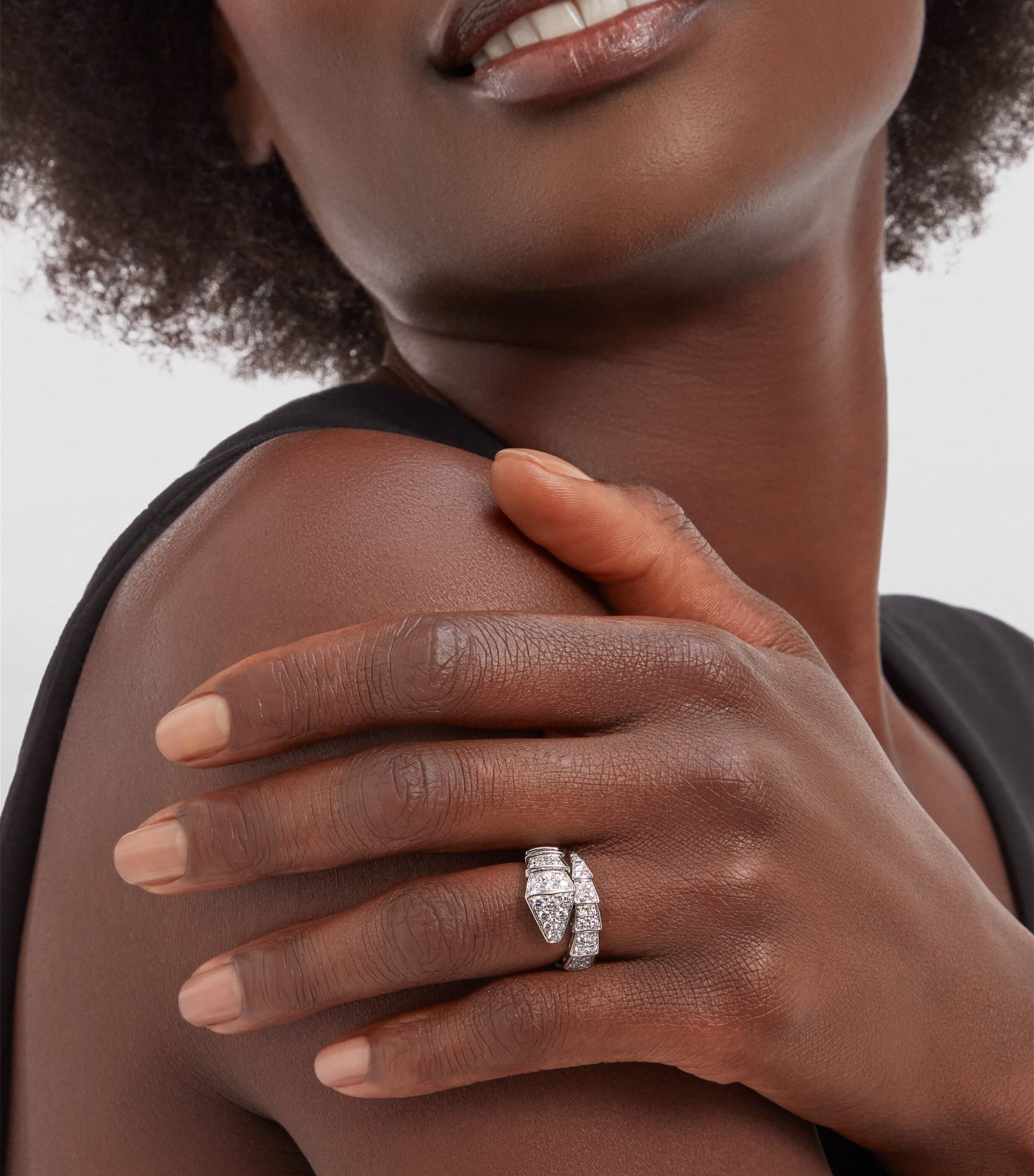 White Gold and Diamond Serpenti Viper Ring WHITE GOLD Image 4