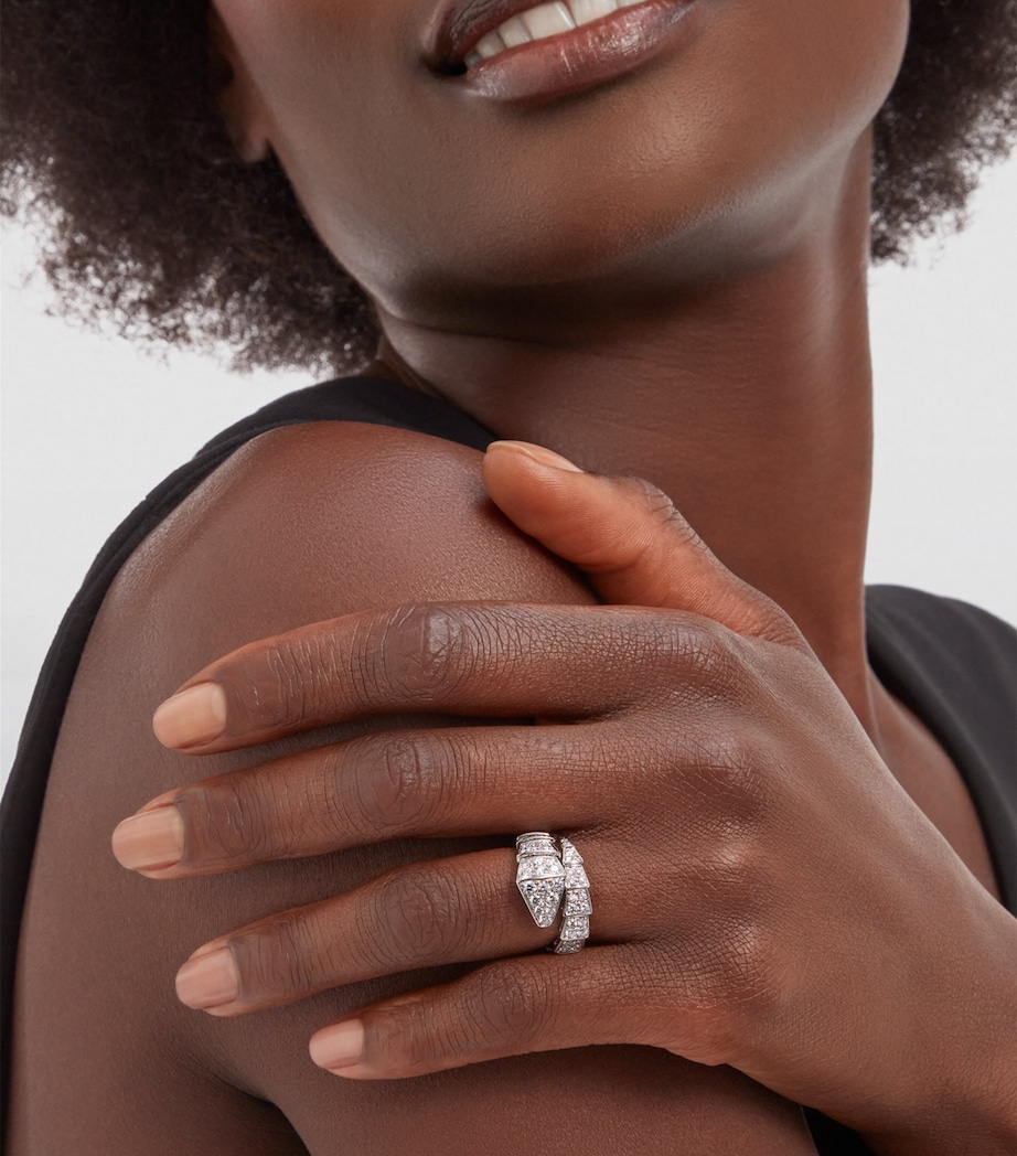 White Gold and Diamond Serpenti Viper Ring WHITE GOLD Image 4