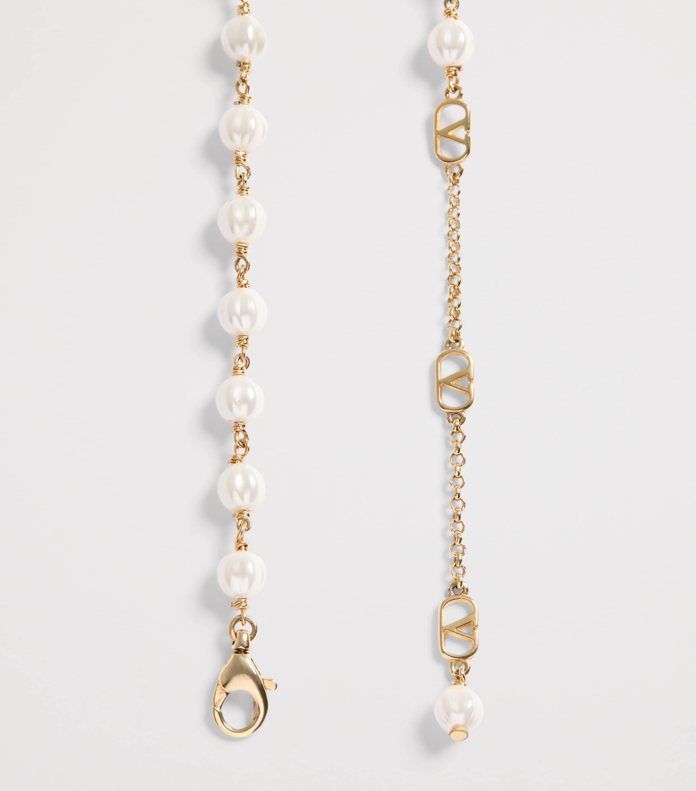 Valentino Garavani Faux Pearl VLogo Signature Necklace Image 5