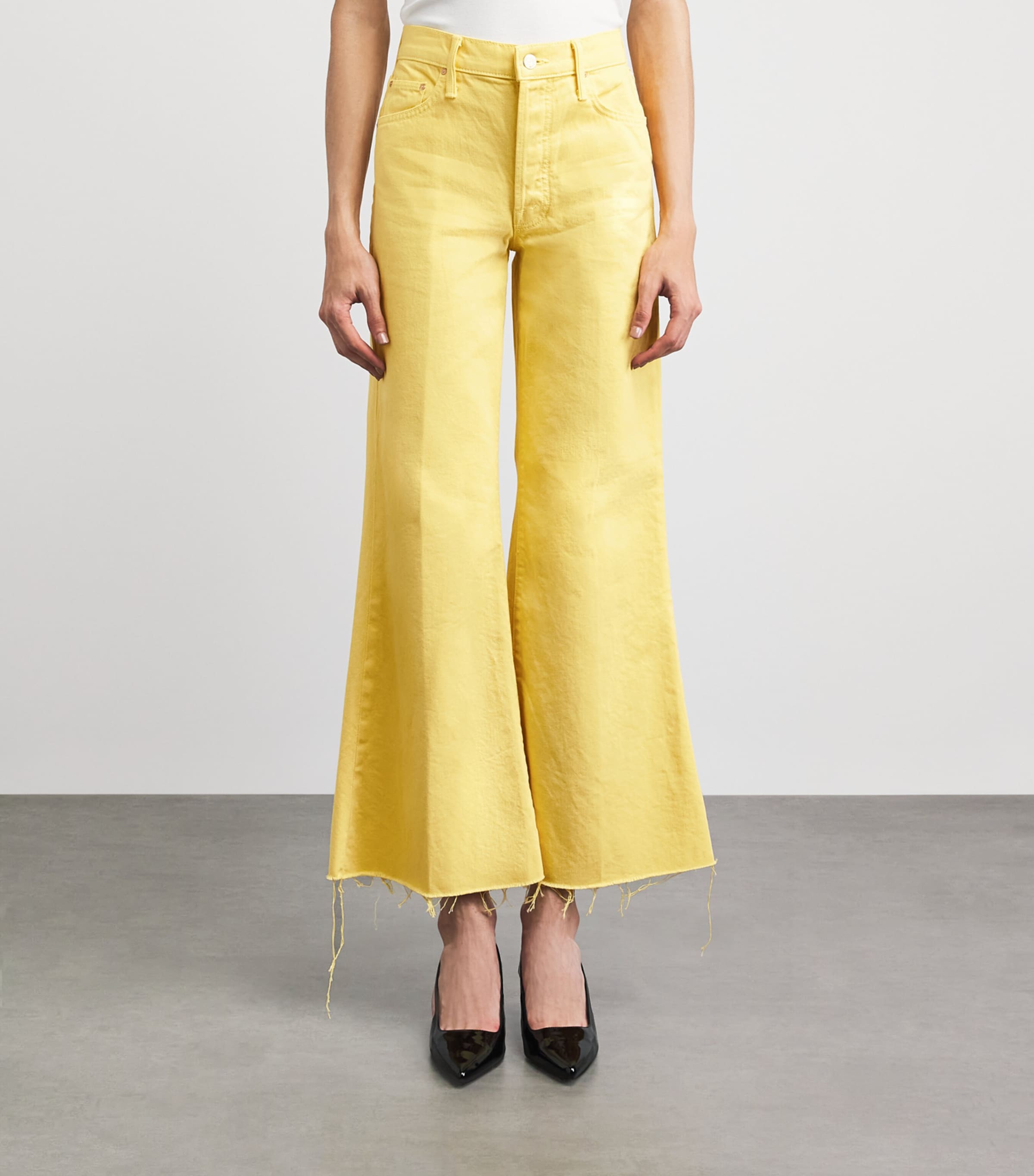 MOTHER Womens The Tomcat Roller Fray Jeans Sun Sunshine Image 4