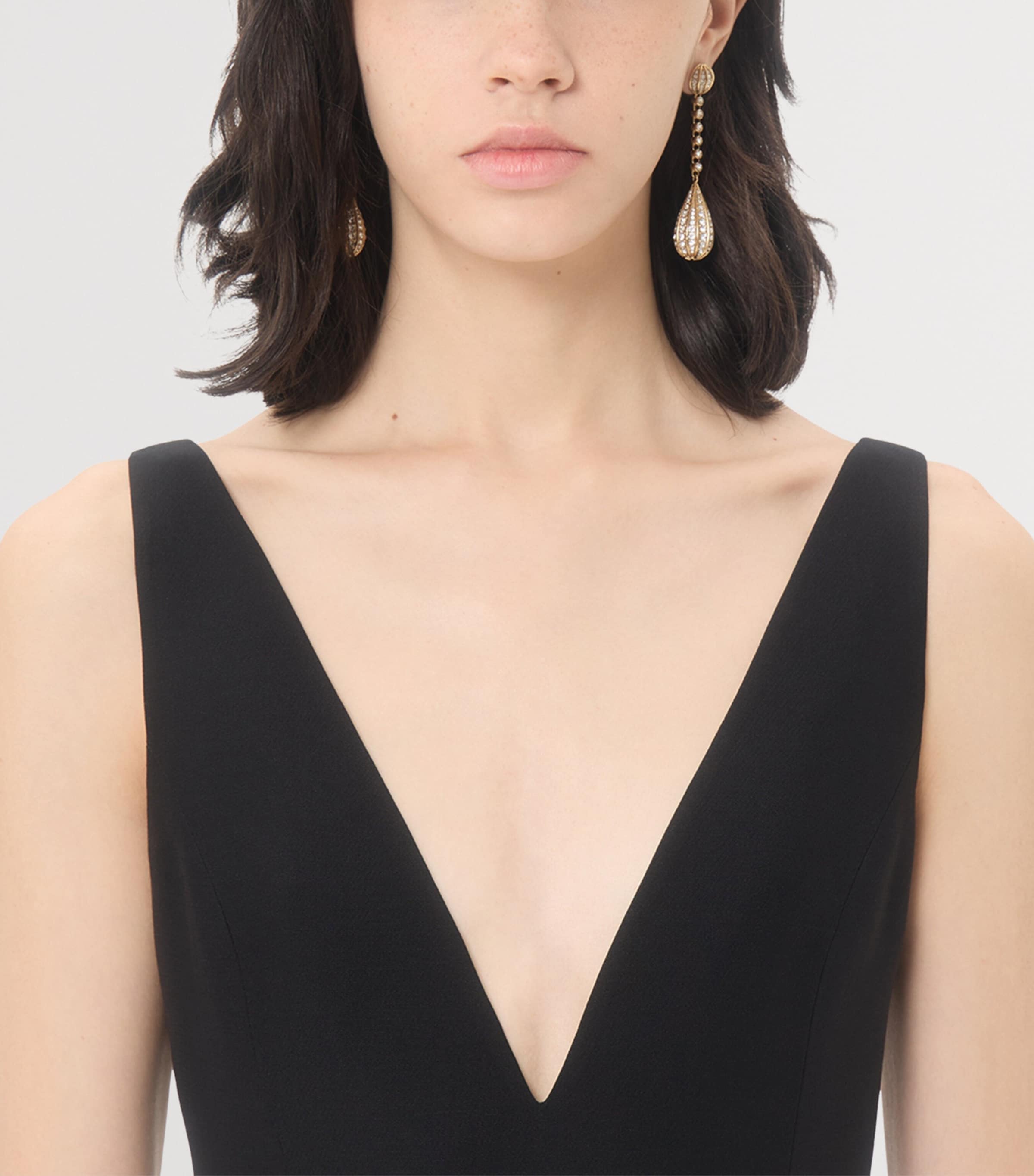 Valentino Crepe Couture Short Dress Woman Black 48