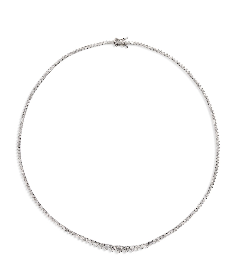 White Gold and Diamond Graduated Tennis Necklace (7.50ct) WHITE GOLD Image 1