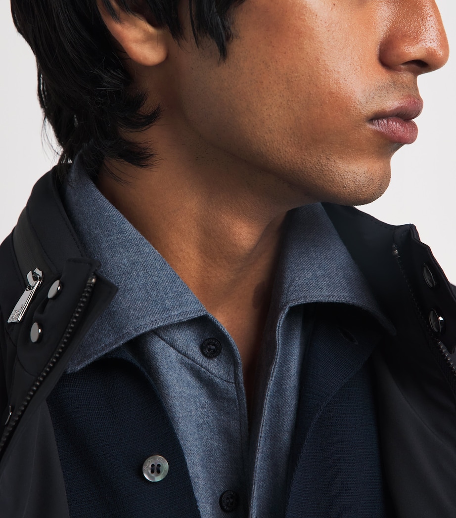 Colombo Mens Cotton Twill Shirt Blue Denim Image 3