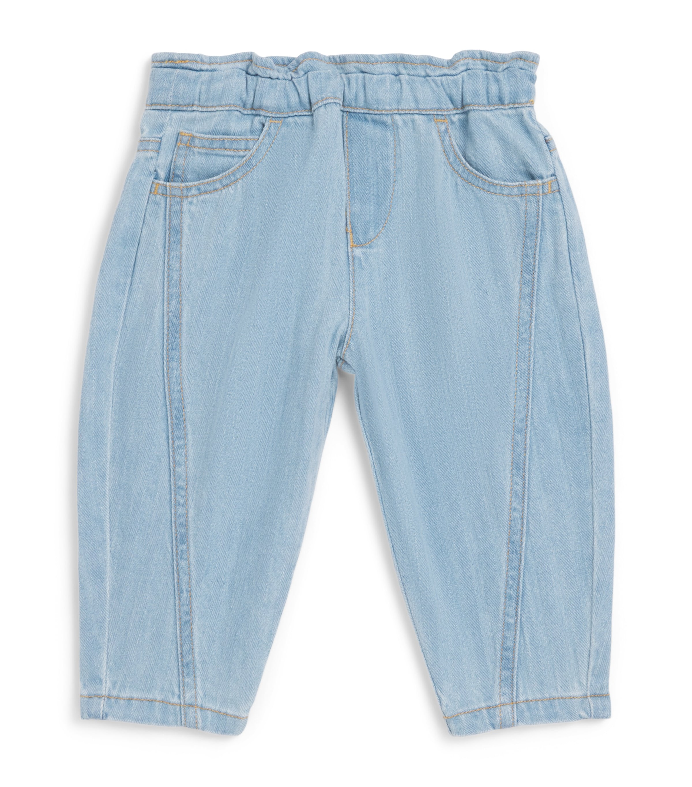 Emporio Armani Kids Elasticated Jeans (6-36 Months) Light Blue Denim Image 1