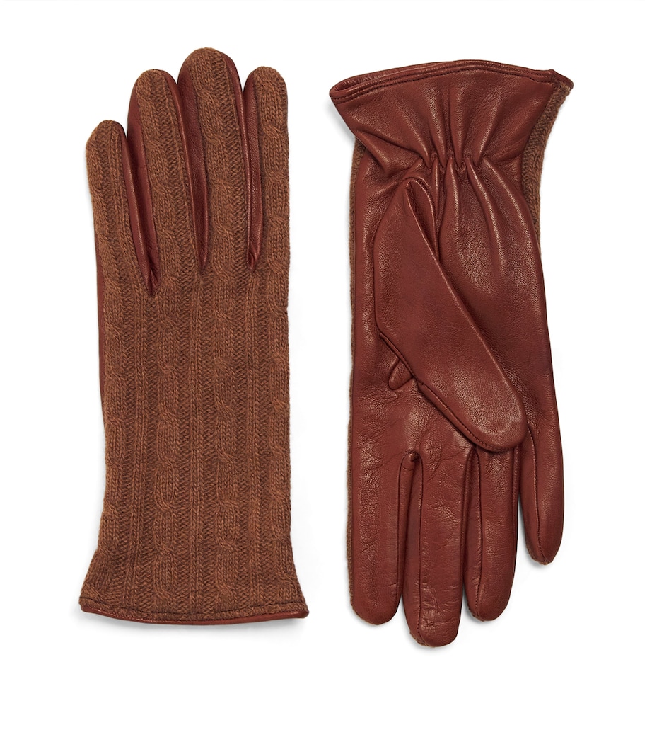 Eleventy Leather Dual Gloves Vicuna Image 1