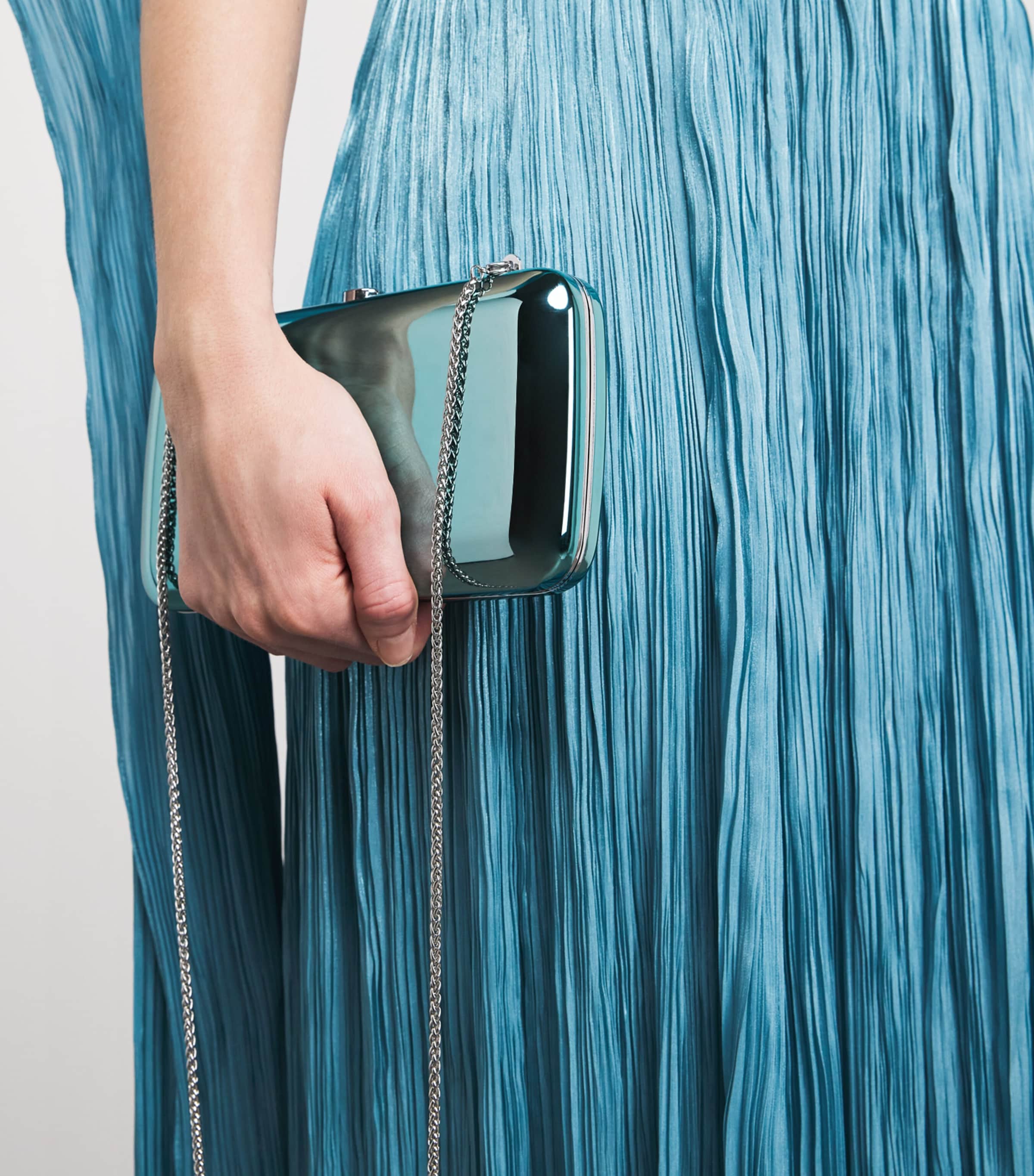 Jeffrey Levinson Mirrored Finley Clutch Bag Mirrored Sea Glass Image 4