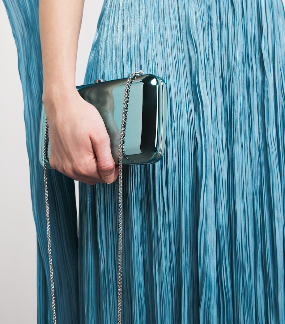 Jeffrey Levinson Mirrored Finley Clutch Bag Mirrored Sea Glass Image 4