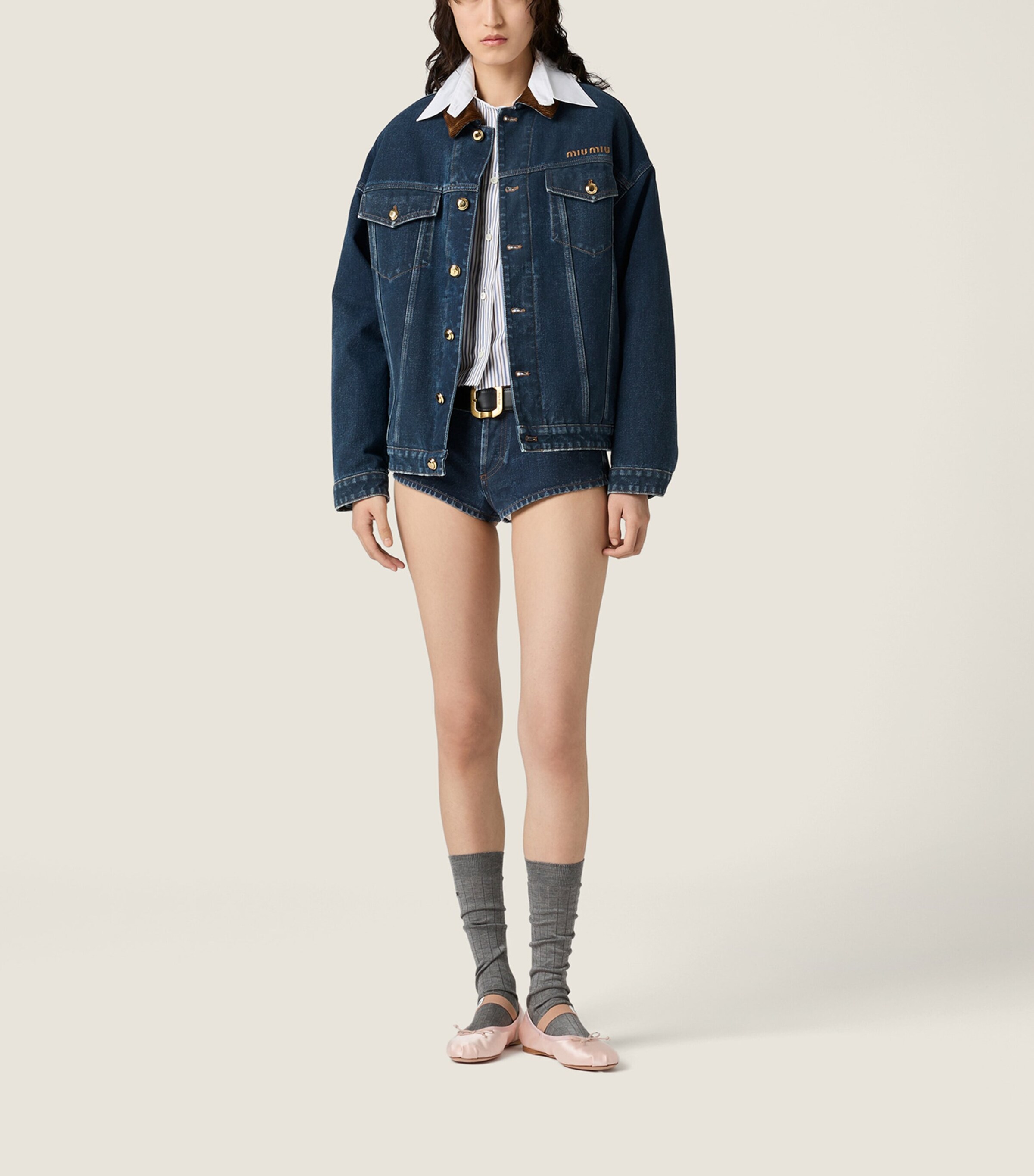 Denim Blouson Jacket F0008 Image 2