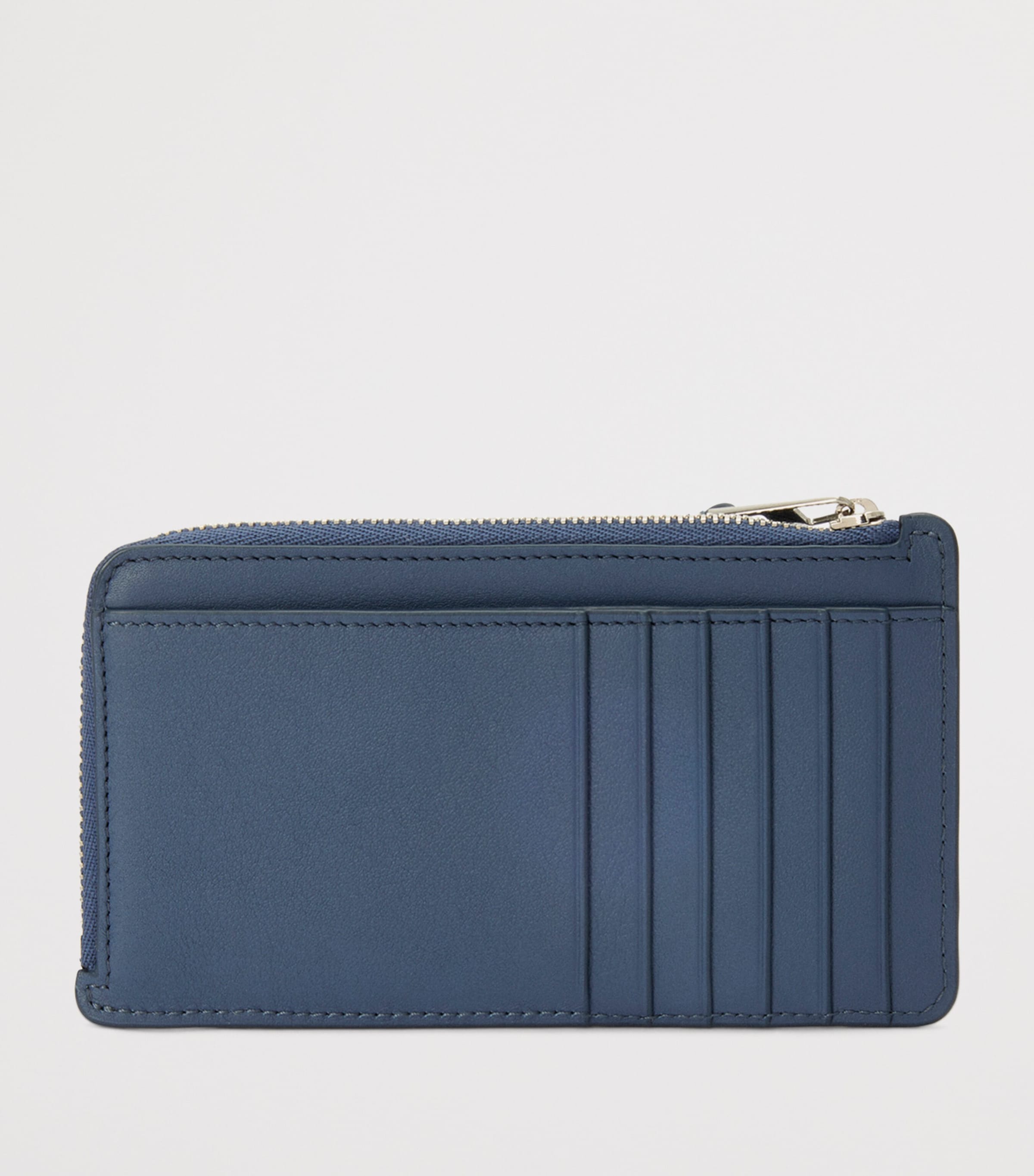 Leather Puzzle Edge Coin and Card Holder INDIGO DYE Image 2