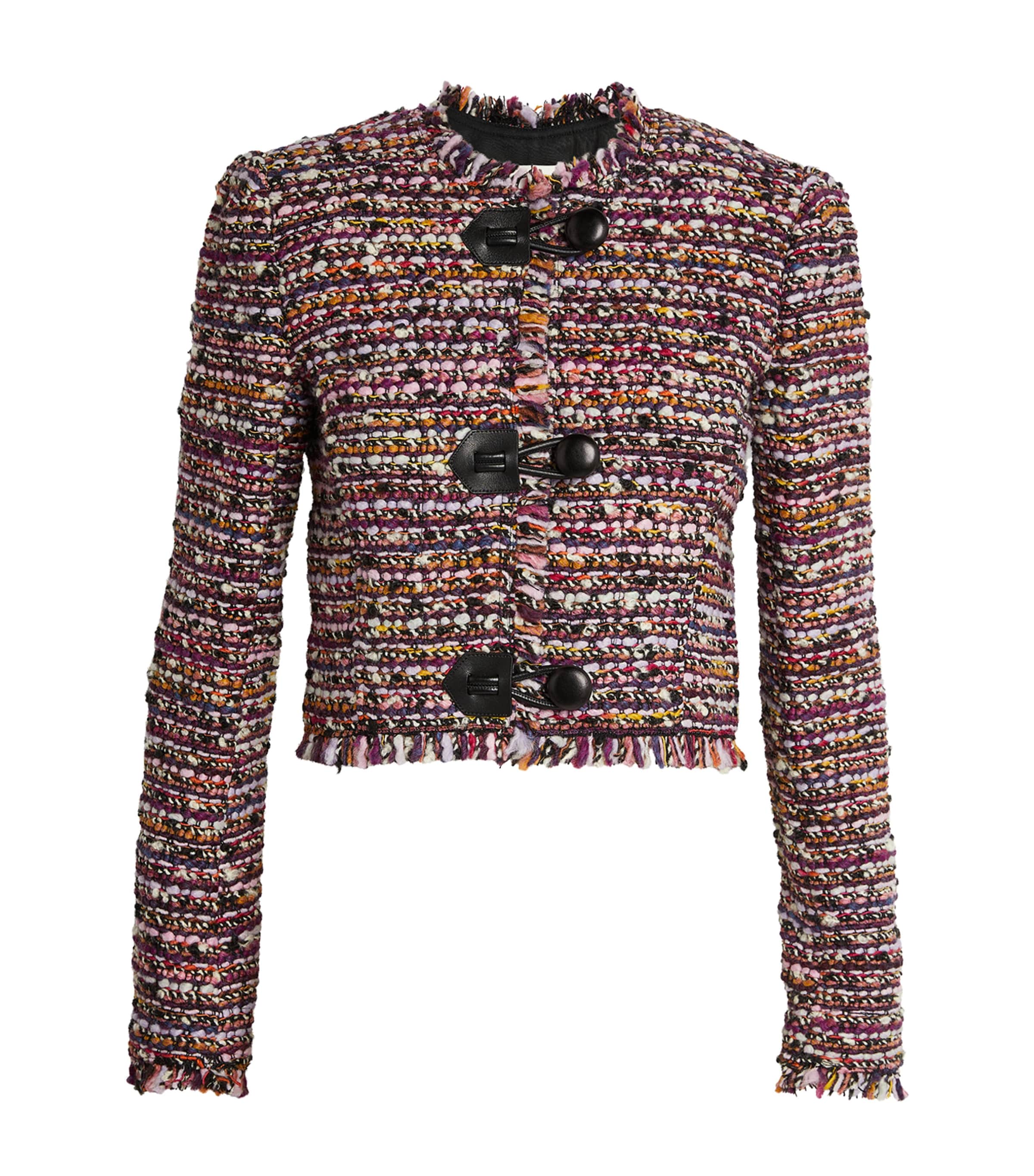 Isabel Marant Gradilia Cropped Wool-blend Jacket In Purple