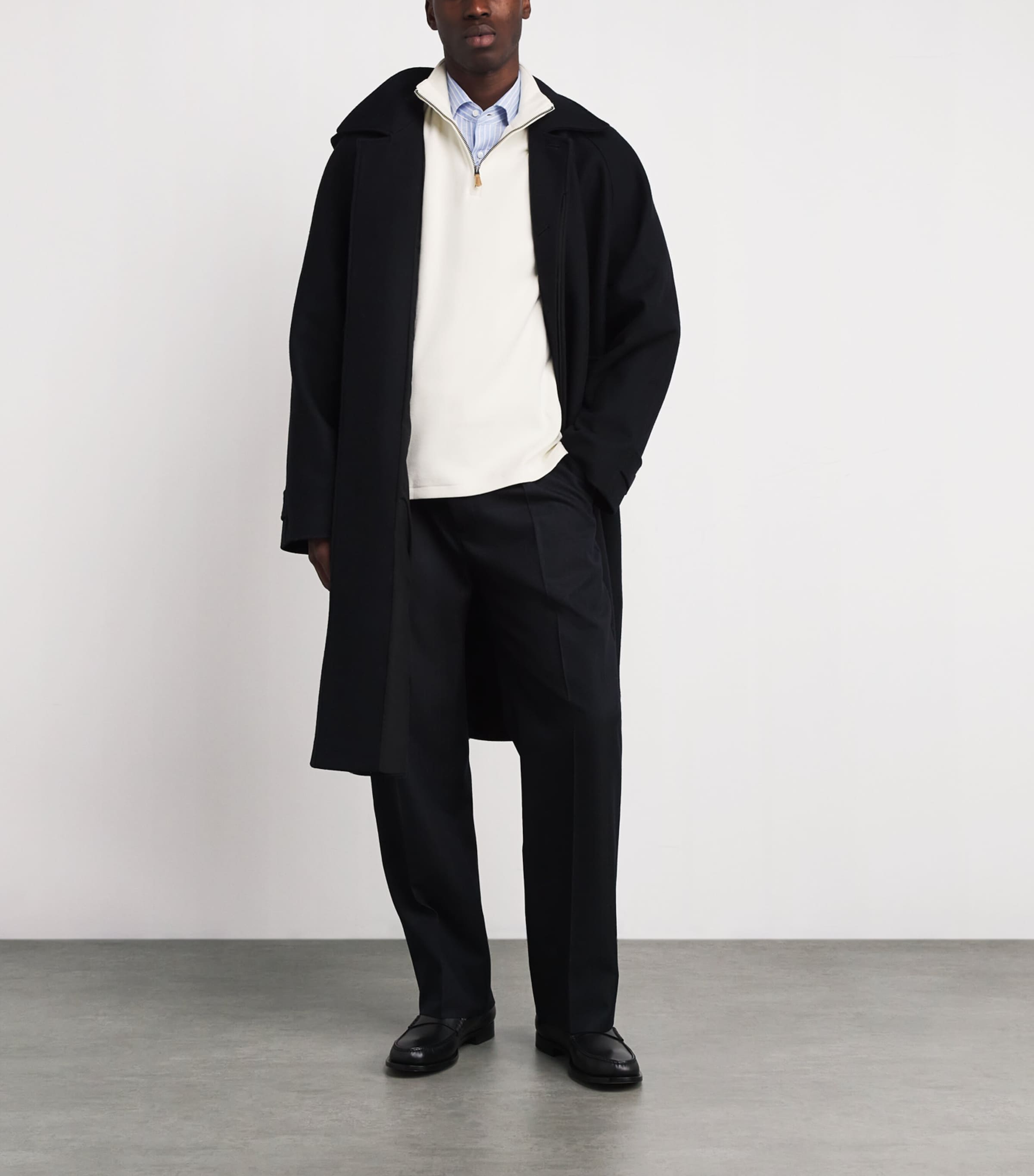 Cotton Logo Quarter-Zip Sweater PARCHMENT CREAM Image 2