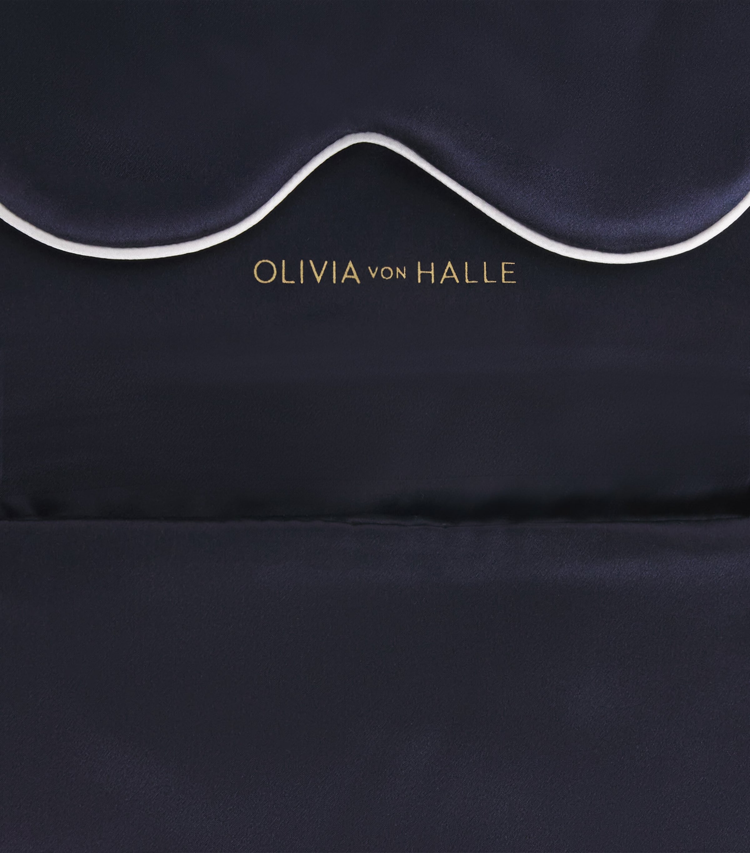 Olivia von Halle Womens Silk Audrey Sleep Mask Navy Image 4