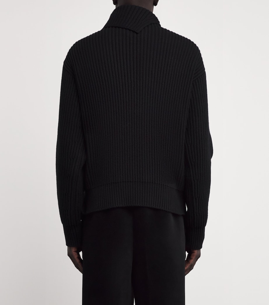 Wool Ribbed Sweater BLACK 001 Image 4