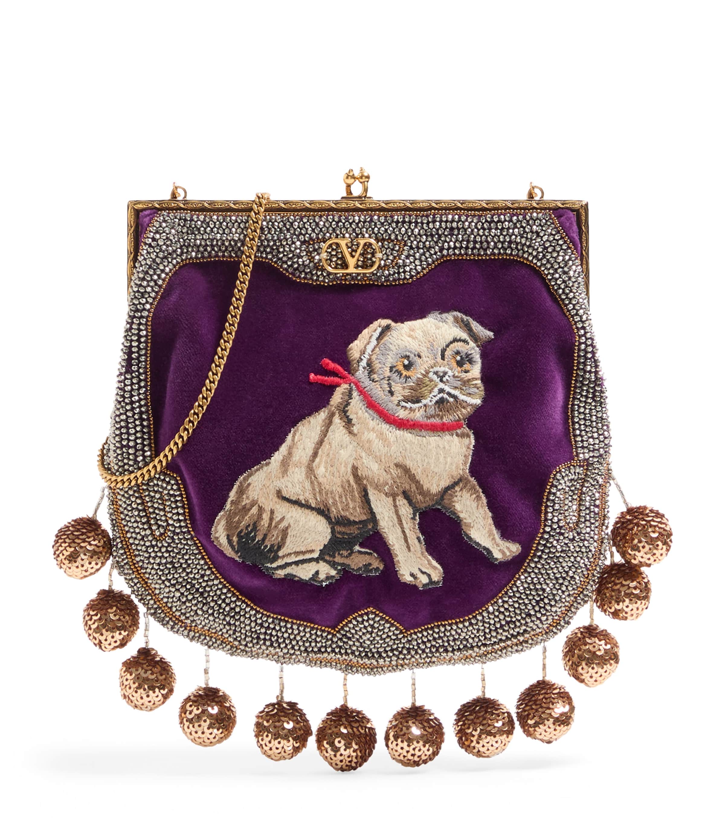Valentino Garavani Velvet Embellished Nellcôte Fairytales Clutch Bag