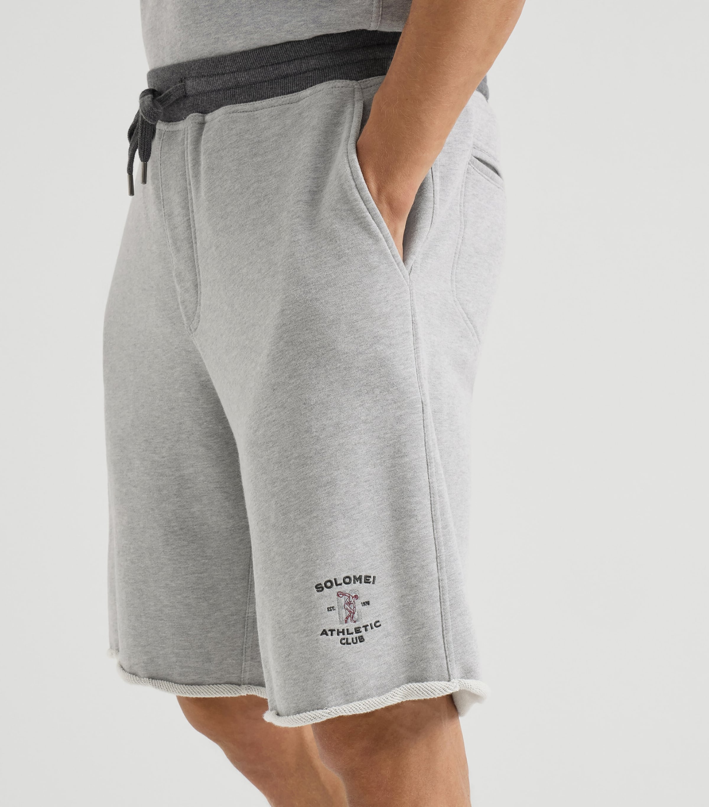 Brunello Cucinelli Mens Cotton Track Bermuda Shorts Image 2