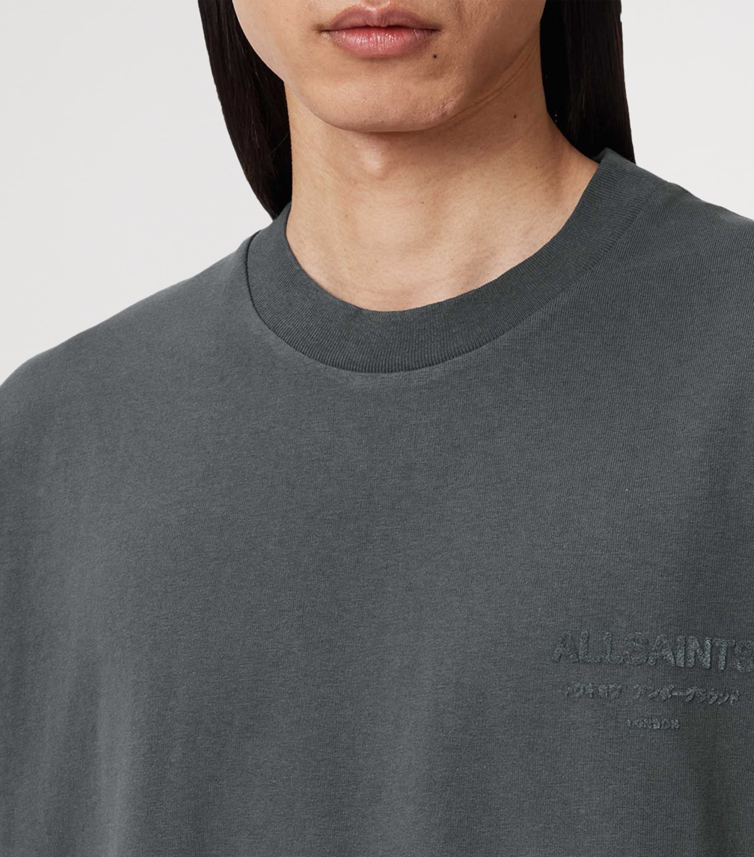 AllSaints Mens Organic Cotton Xander T-Shirt Dark Steel Blue Image 5