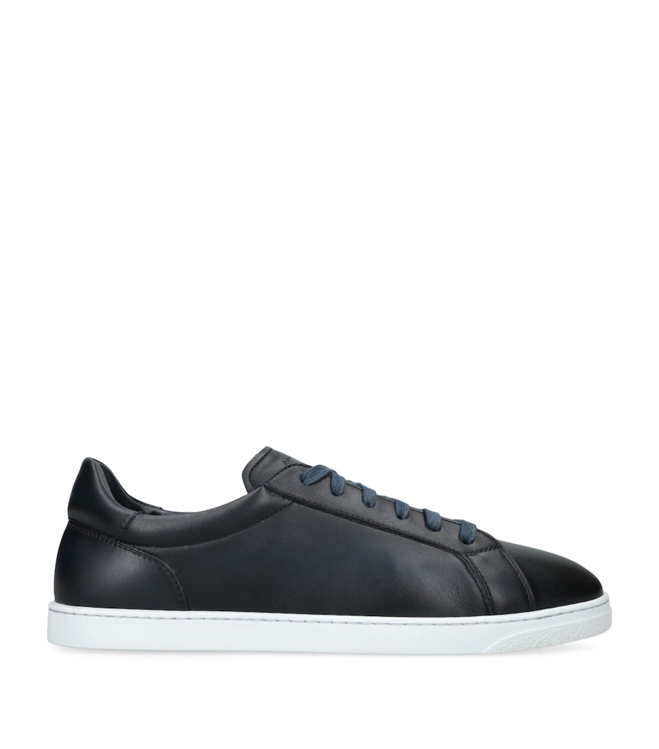 Leather Low-Top Sneakers NAVY Image 1