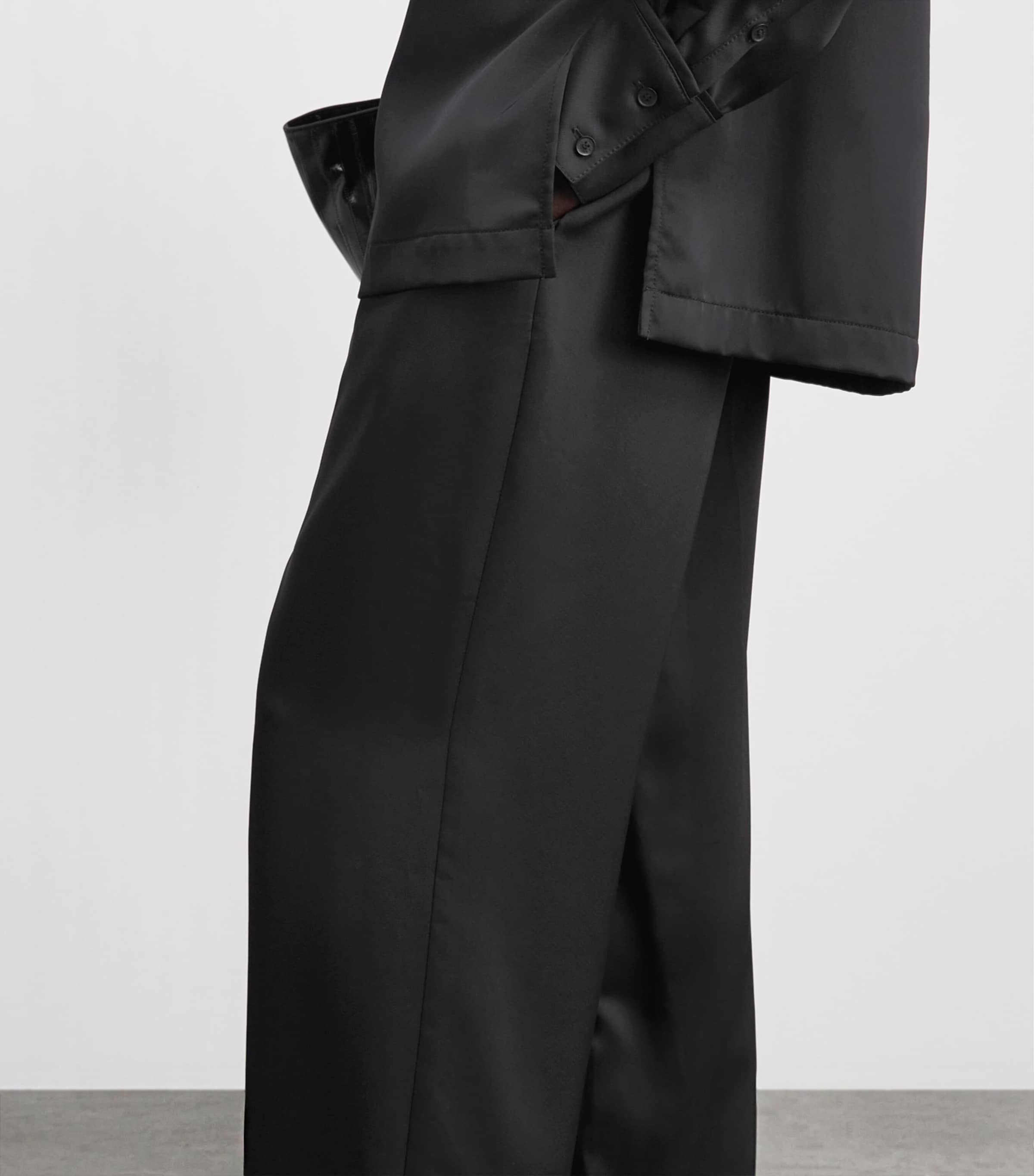 CAMILLA AND MARC Womens Satin Drawstring Trousers Dblk Black Image 3