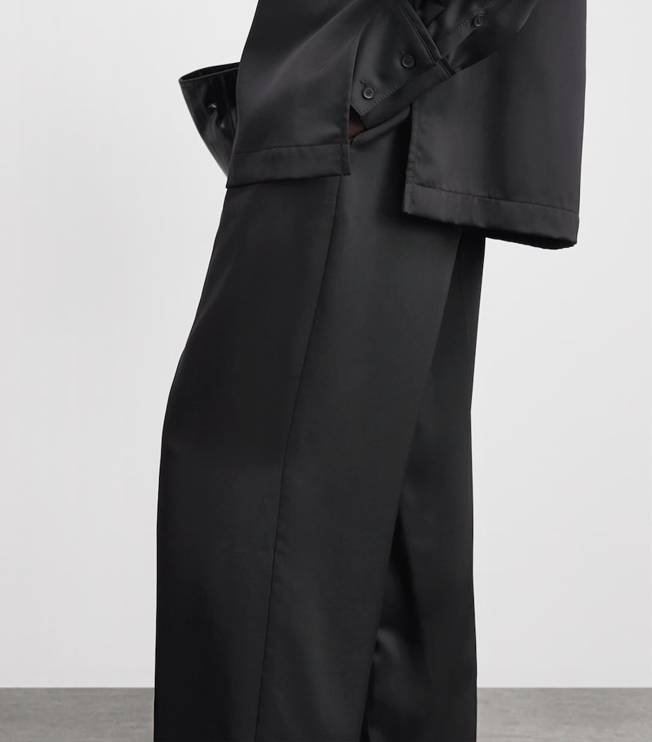 CAMILLA AND MARC Womens Satin Drawstring Trousers Dblk Black Image 3