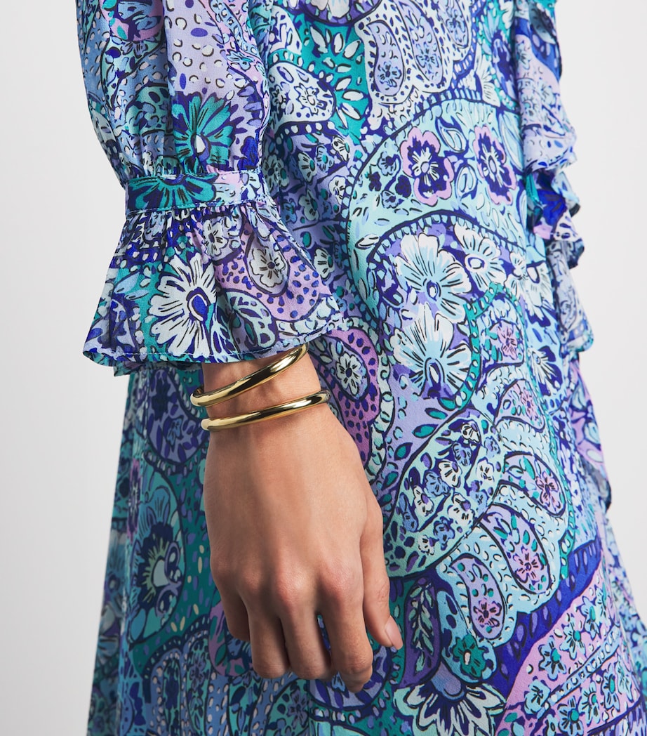 Rixo Womens Silk Gracye Midi Dress Paisley Floral Blue Image 5