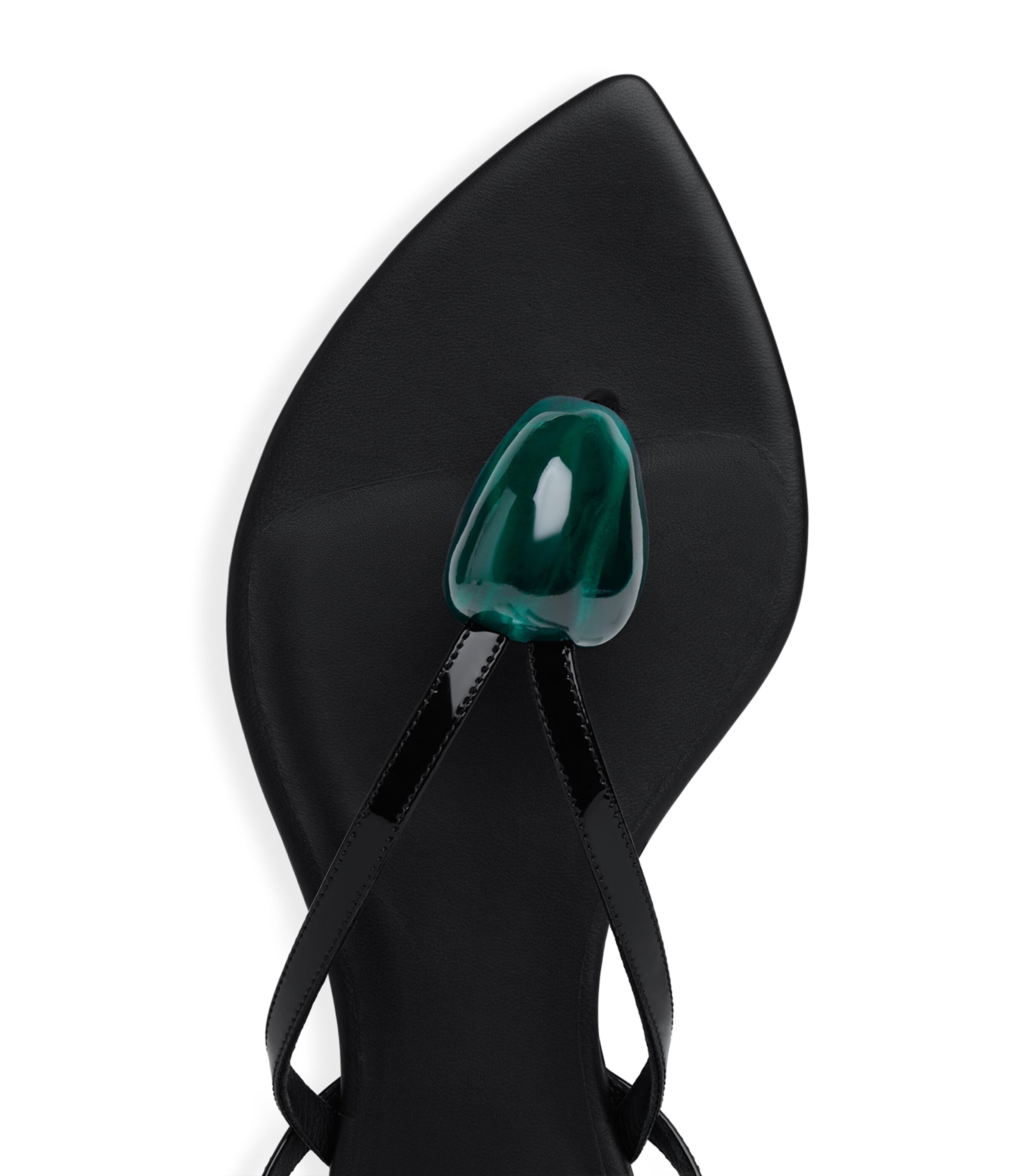 Alaïa Leather Invisible Jewel Sandals Black Image 4