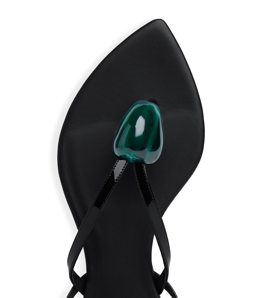 Alaïa Leather Invisible Jewel Sandals Black Image 4