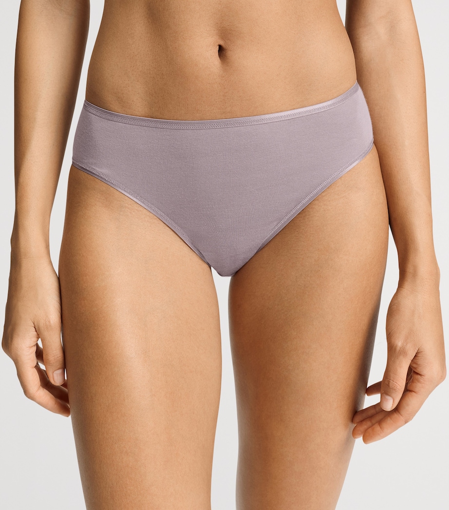 Hanro Womens Cotton Midi Briefs Stormy Rose Image 4