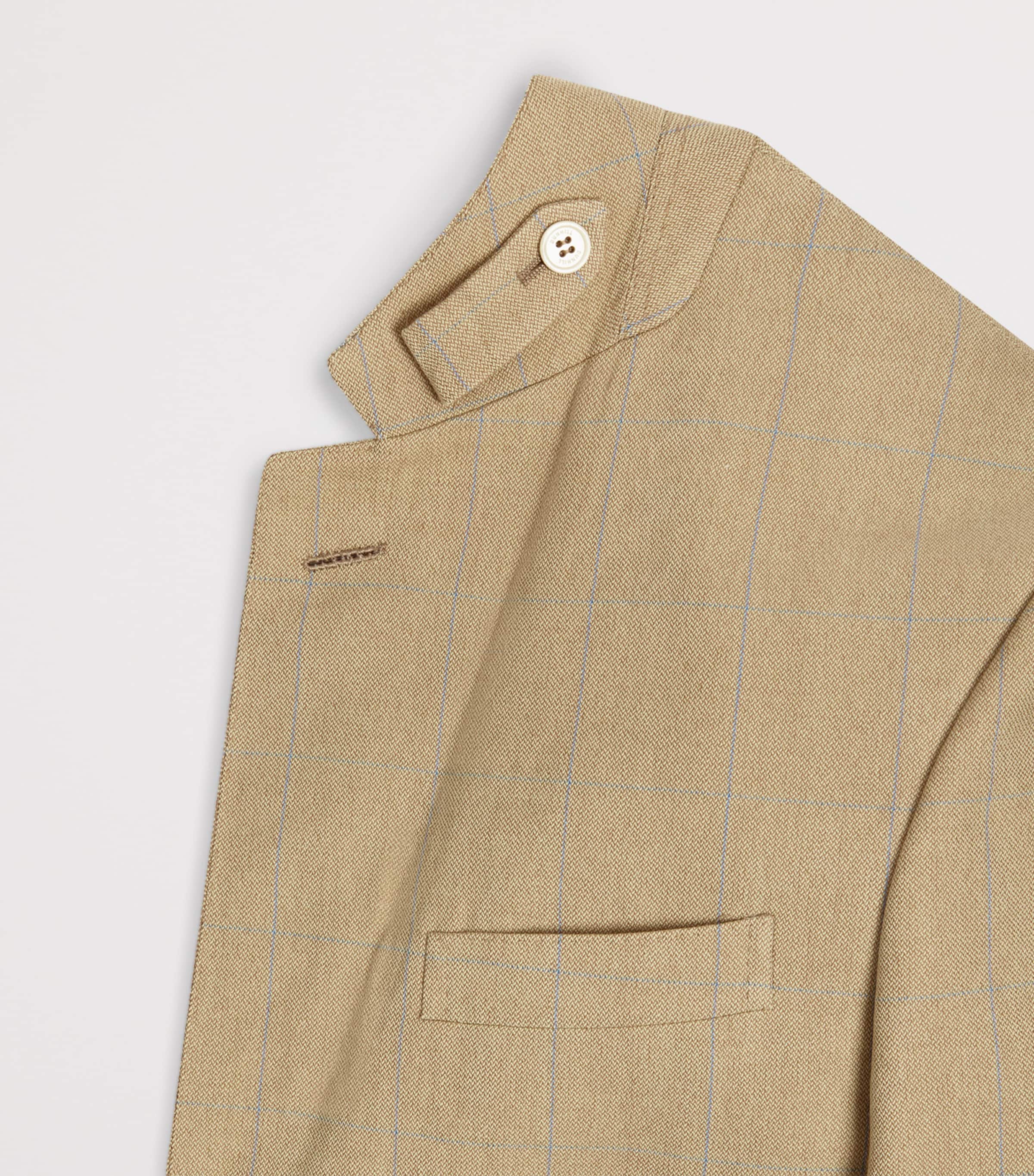 Wool Twill Windowpane Check Bourdon Blazer 742PASTEL YELLOW Image 6