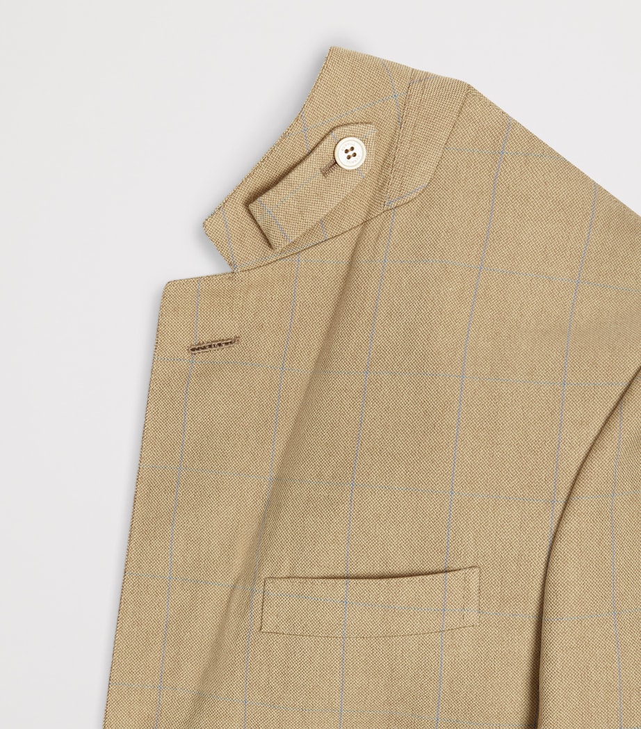 Wool Twill Windowpane Check Bourdon Blazer 742PASTEL YELLOW Image 6