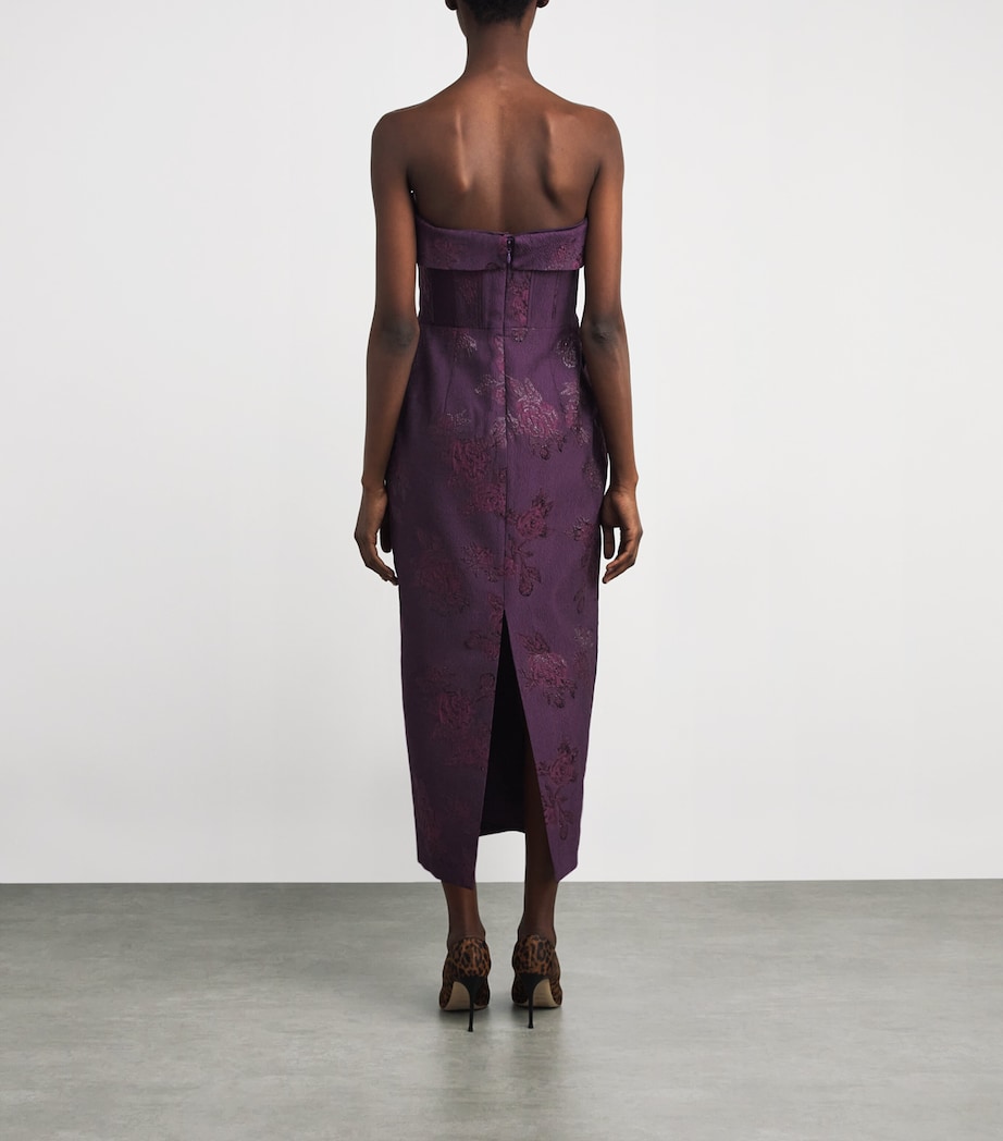 Brocade Alfina Midi Dress BLACKBERRY Image 3