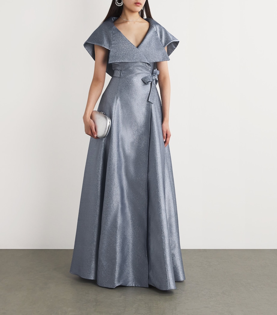 Lamé Collared Gown 39/NIGHT BLUE Image 2