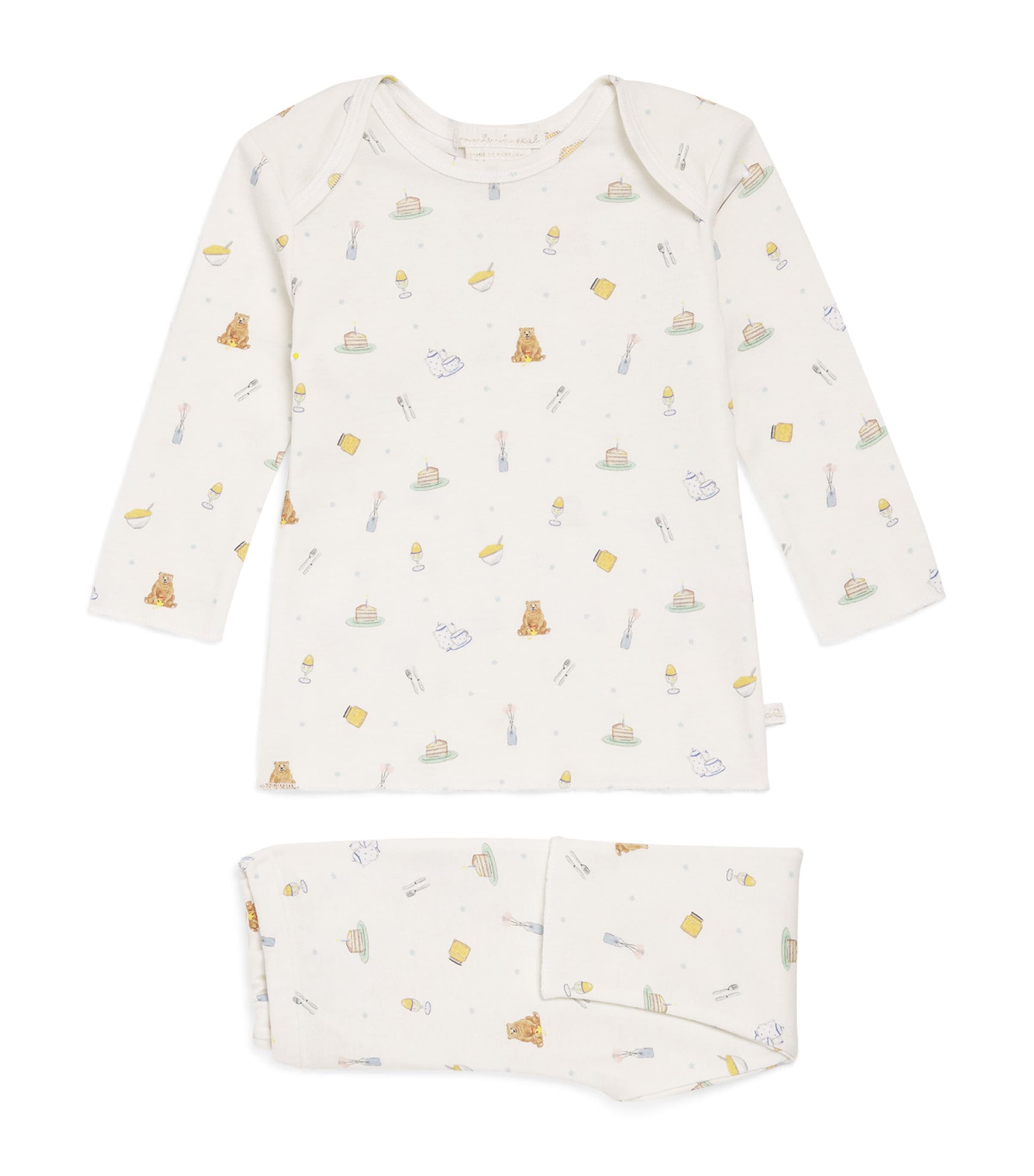 Marie-chantal Kids'  Cotton Aluna Manners Top And Leggings Set In White