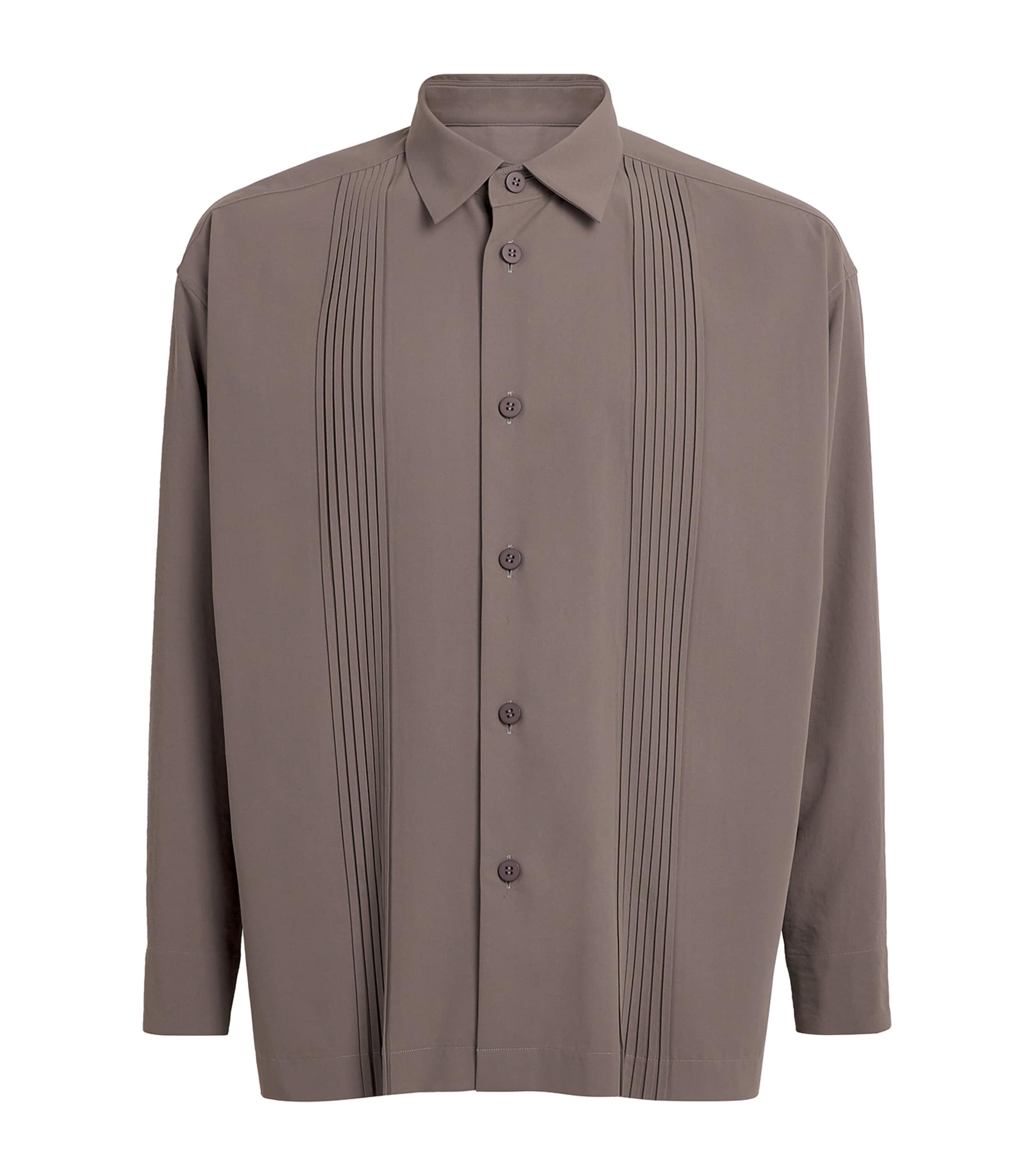 Im Men Pleated Shirt In Brown