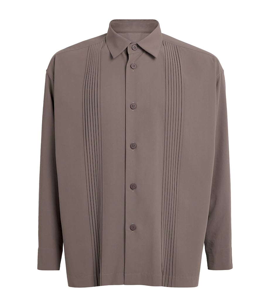 Pleated Shirt 48-MOCHA Image 1