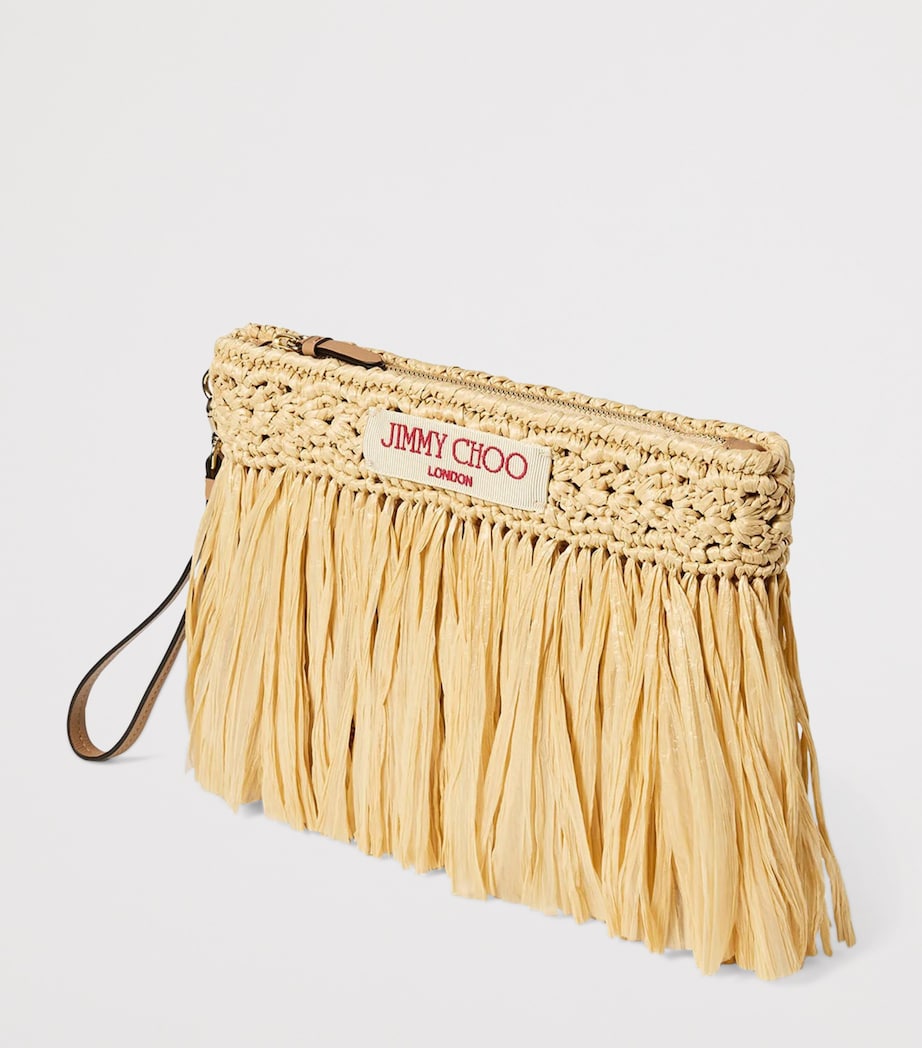 Jimmy Choo Raffia Flat Pouch Natural/light Gold Image 2
