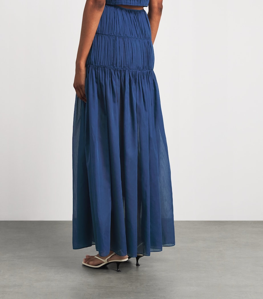 Moré Noir Womens Cotton-Silk Dani Maxi Skirt Bosphorus Image 5