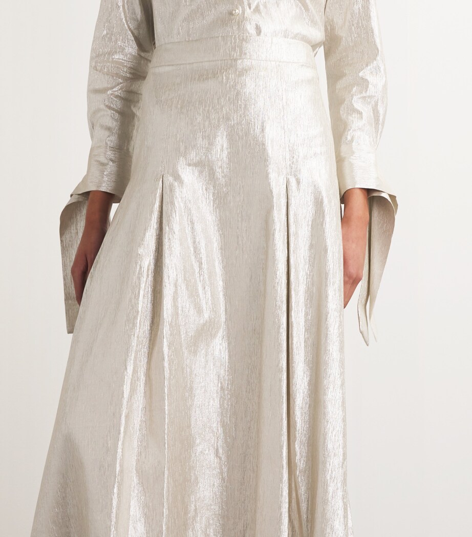 Honesty Opens Midi Skirt SILVER LINEN Image 6