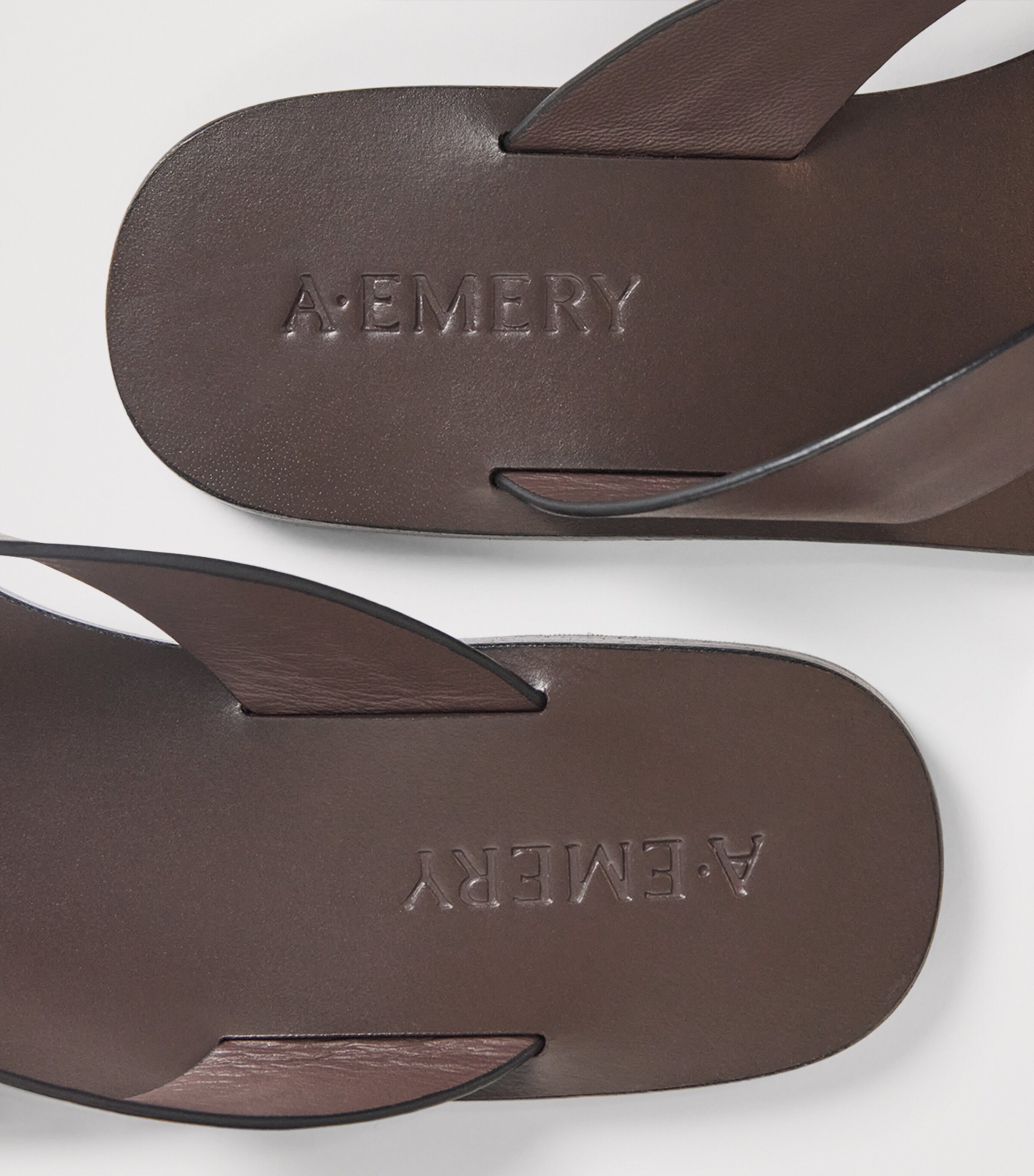 A.EMERY Leather Kinto Flip Flops Walnut Image 7