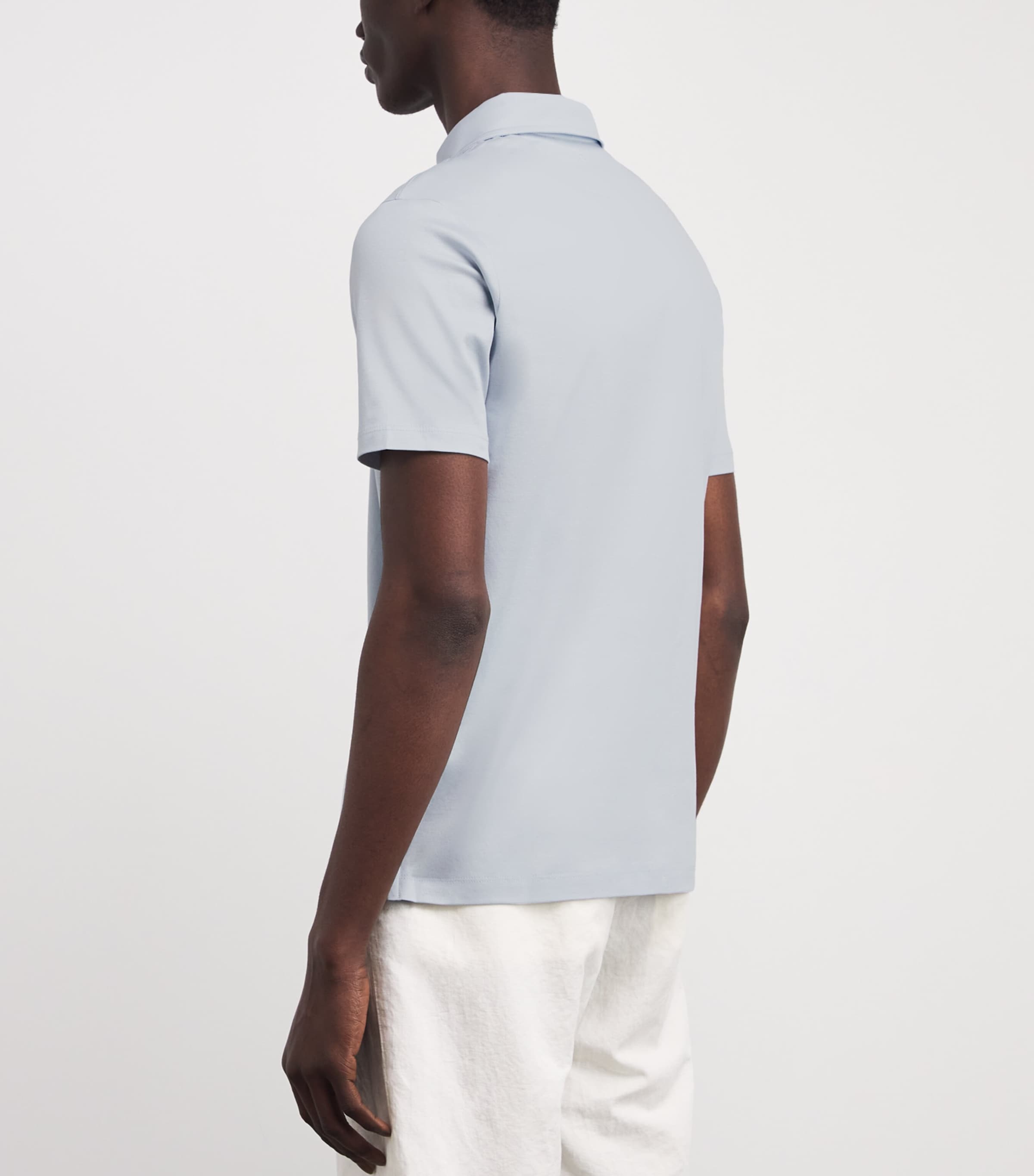 Aqua Touch Cotton Interlock Polo Shirt 394 LIGHT BLUE Image 4