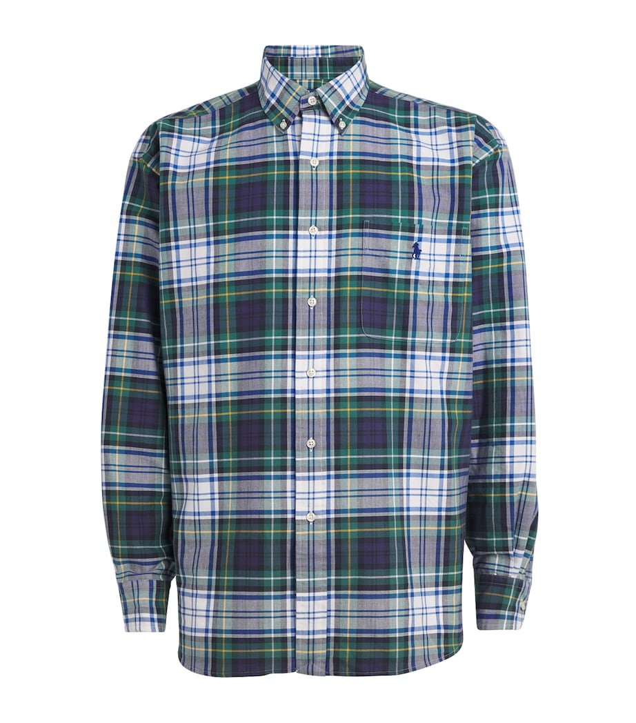 Cotton Check Oxford Shirt WHITE Image 1